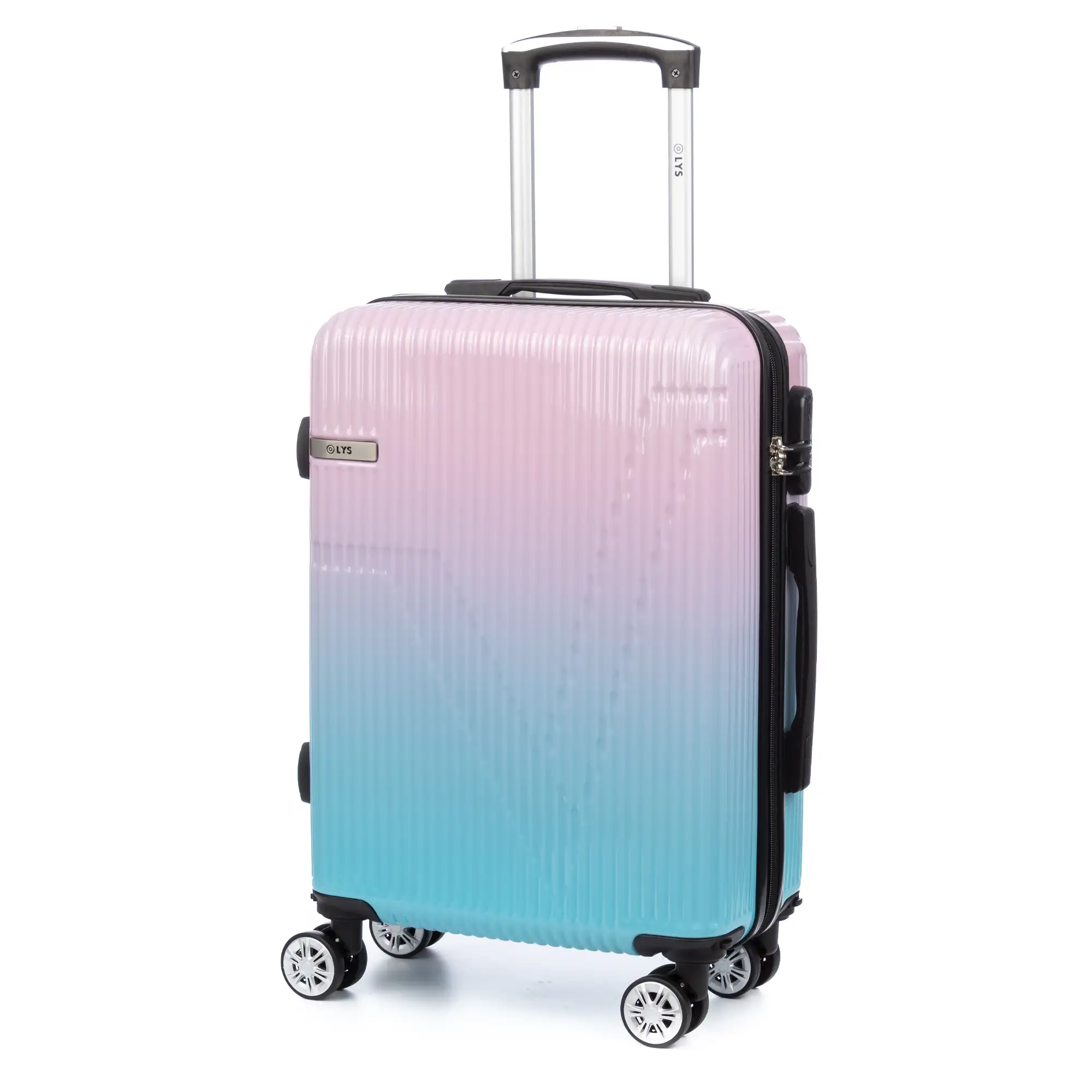 Maleta de cabina trolley de PP resistente a la rotura. Cerradura numérica, 4 ruedas dobles extraíbles y giratorias 360°.