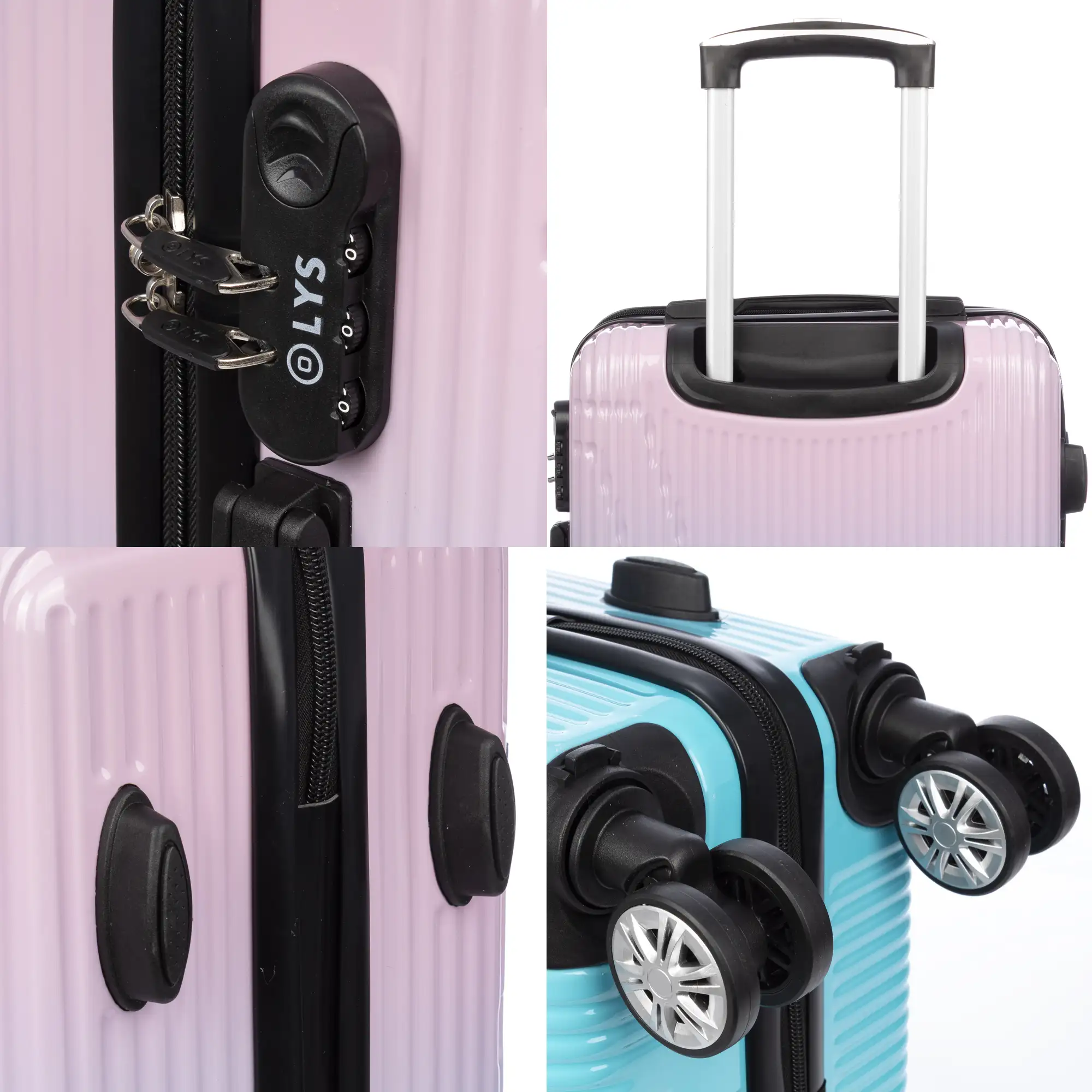 Maleta de cabina trolley de PP resistente a la rotura. Cerradura numérica, 4 ruedas dobles extraíbles y giratorias 360°.