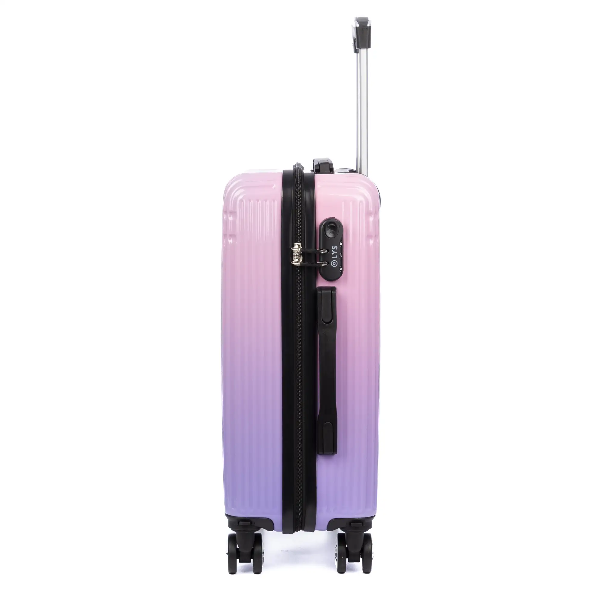Maleta de cabina trolley de PP resistente a la rotura. Cerradura numérica, 4 ruedas dobles extraíbles y giratorias 360°.