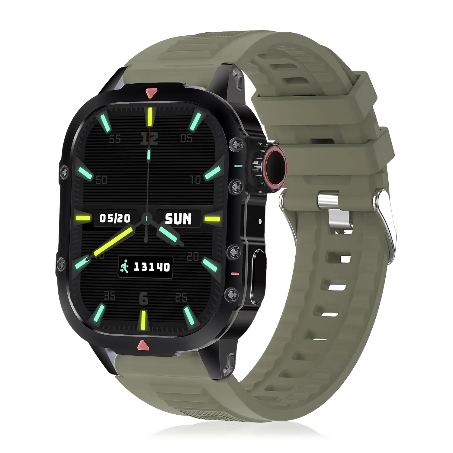 Smartwatch B04 con llamadas BT, notificaciones push. Monitor deportivo y de salud. Corona multifunción.