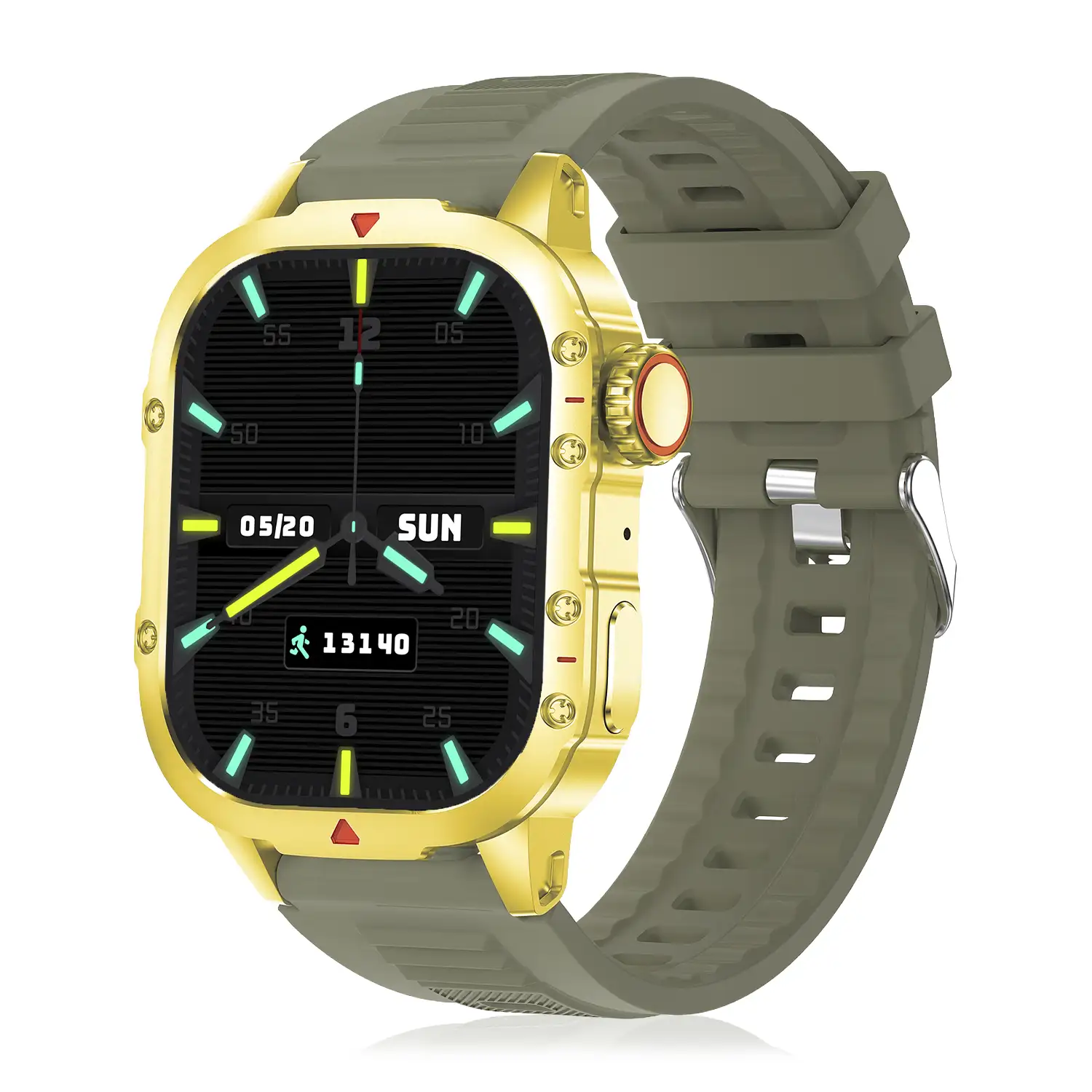 Smartwatch B04 con llamadas BT, notificaciones push. Monitor deportivo y de salud. Corona multifunción.