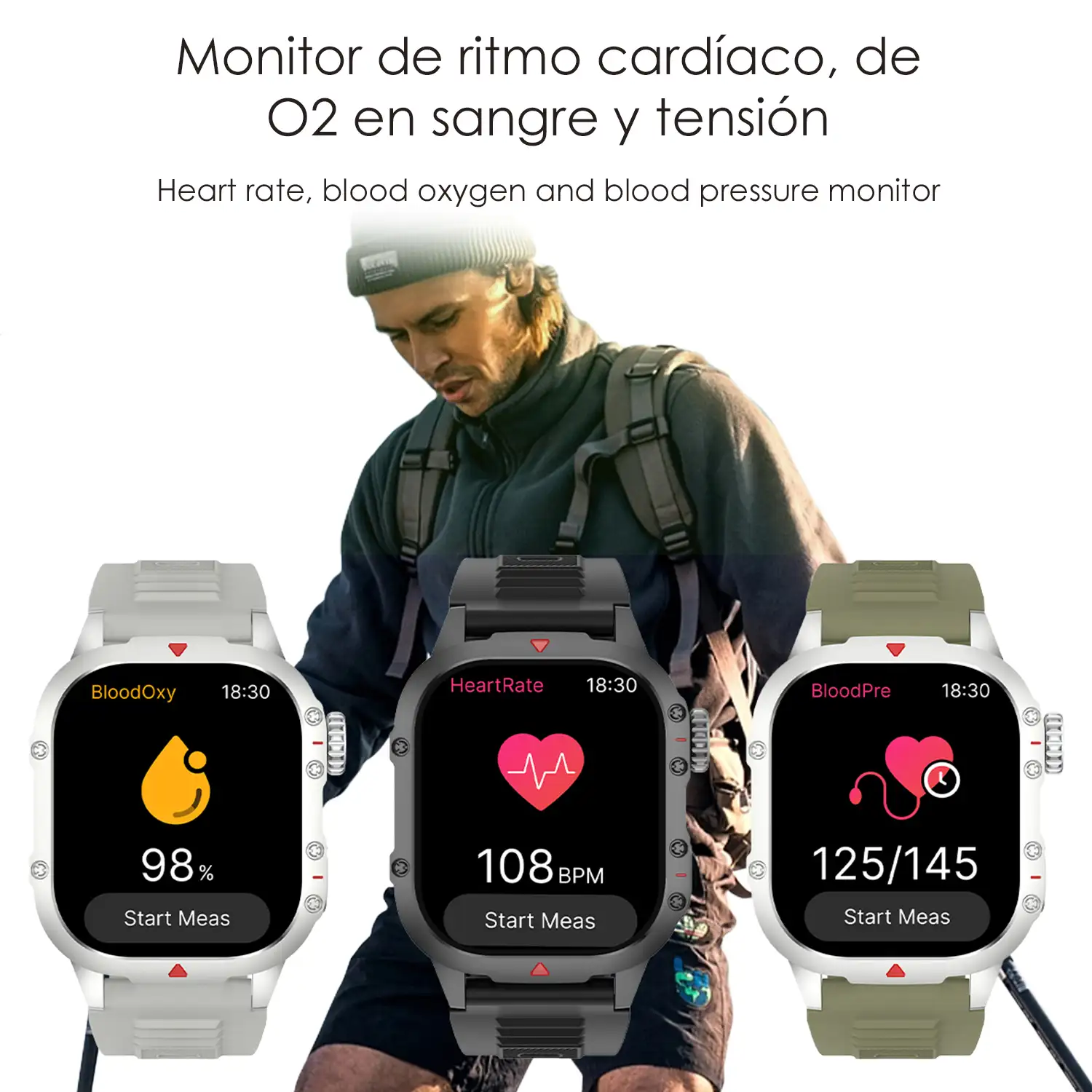 Smartwatch B04 con llamadas BT, notificaciones push. Monitor deportivo y de salud. Corona multifunción.