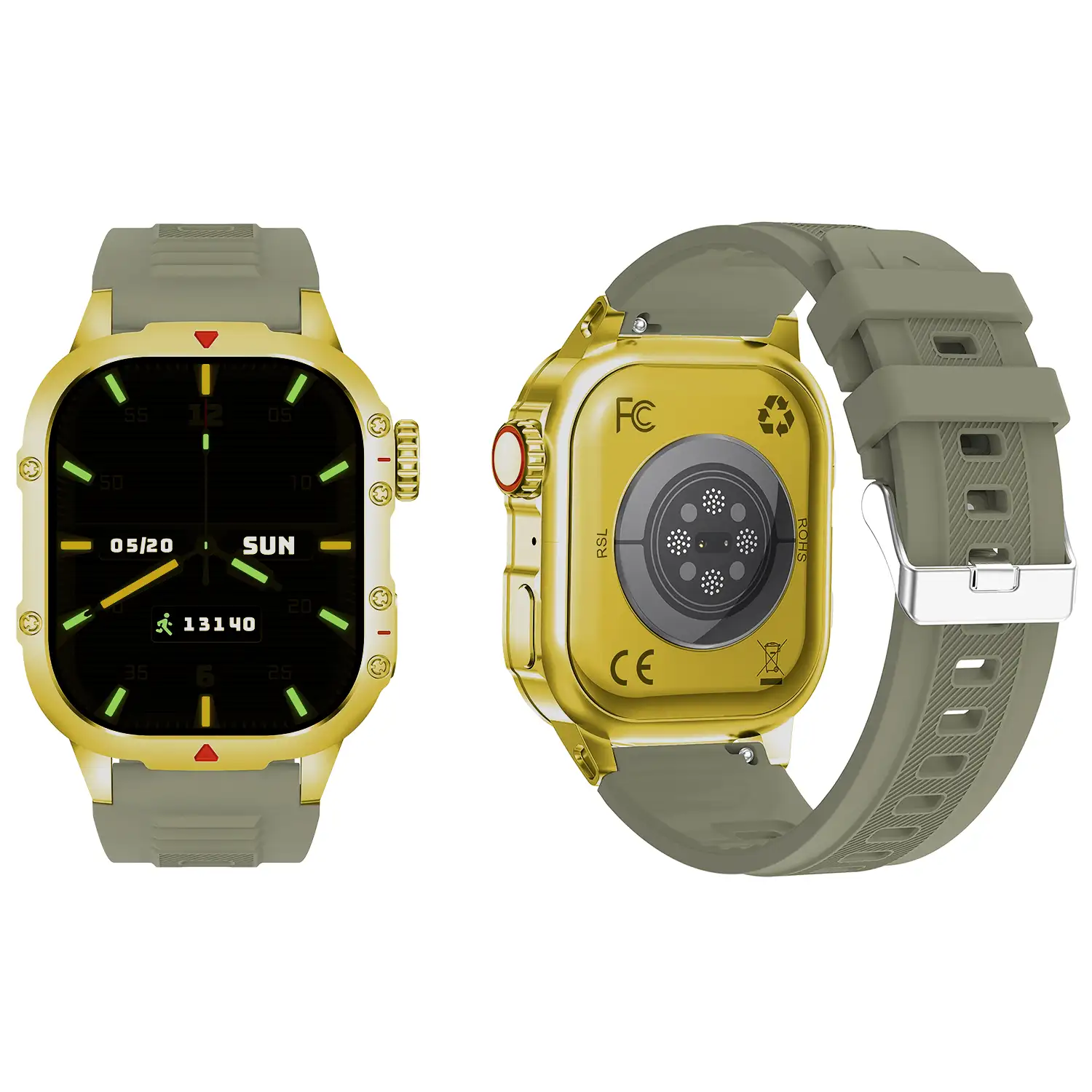 Smartwatch B04 con llamadas BT, notificaciones push. Monitor deportivo y de salud. Corona multifunción.