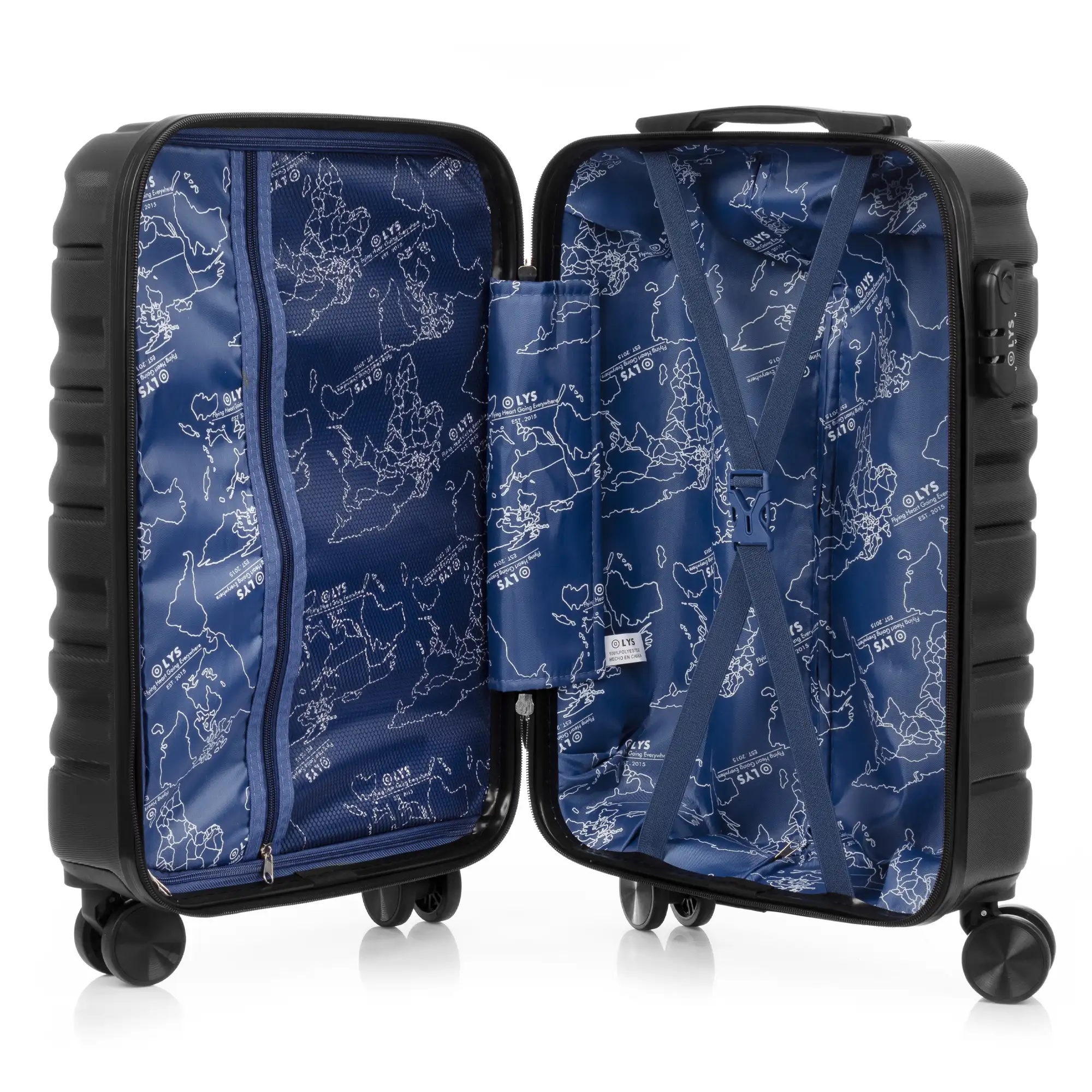Juego de 3 maletas Trolley, en material ligero ABS de alta resistencia. Cerradura numérica y 4 ruedas giratorias 360° extraíbles en la maleta grande.