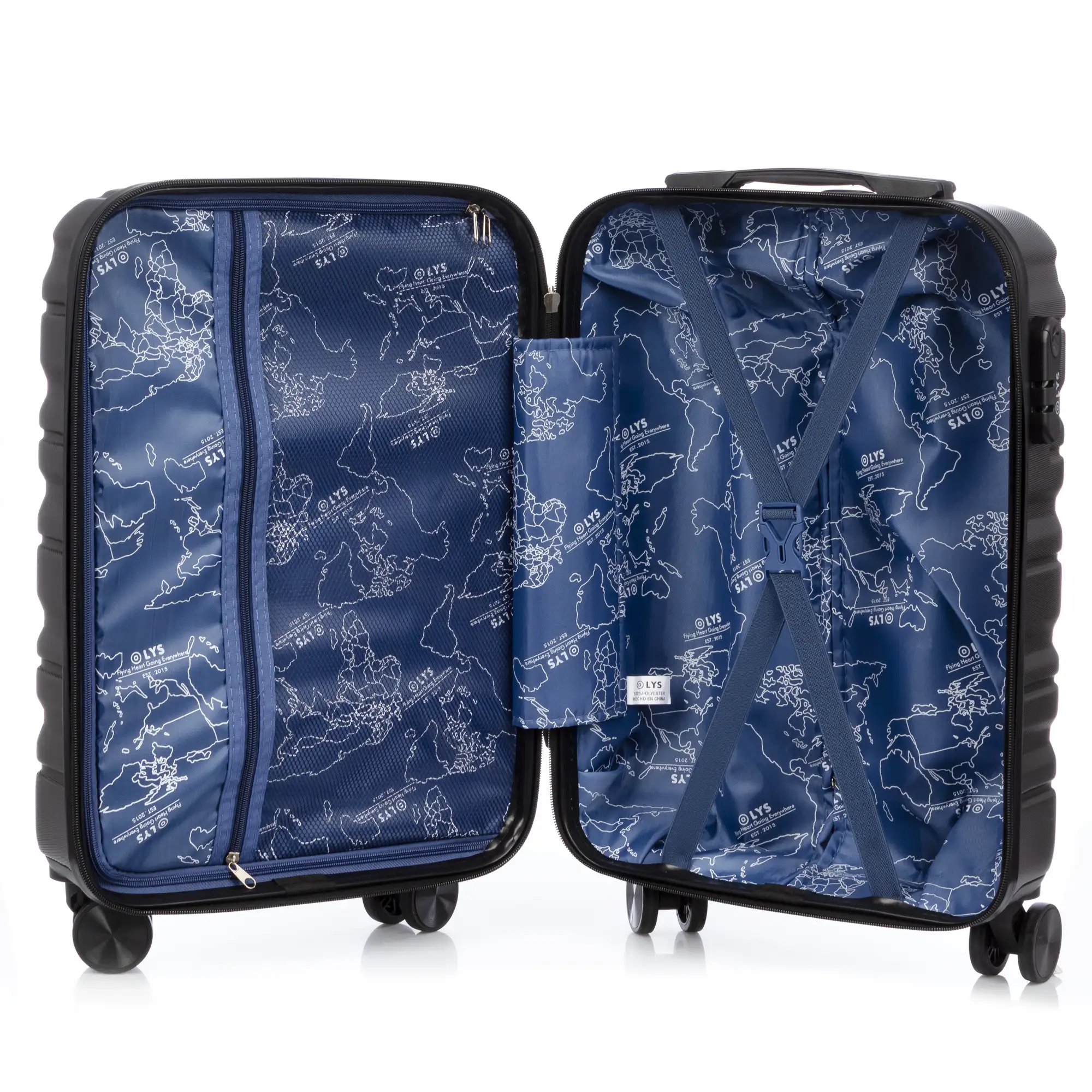 Juego de 3 maletas Trolley, en material ligero ABS de alta resistencia. Cerradura numérica y 4 ruedas giratorias 360° extraíbles en la maleta grande.