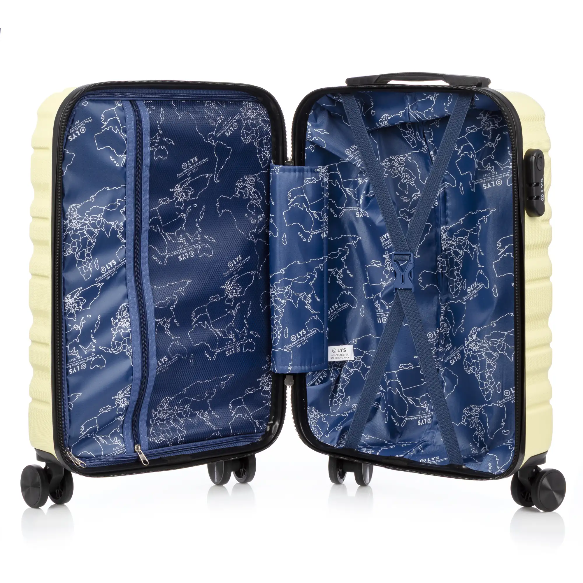 Juego de 3 maletas Trolley, en material ligero ABS de alta resistencia. Cerradura numérica y 4 ruedas giratorias 360° extraíbles en la maleta grande.