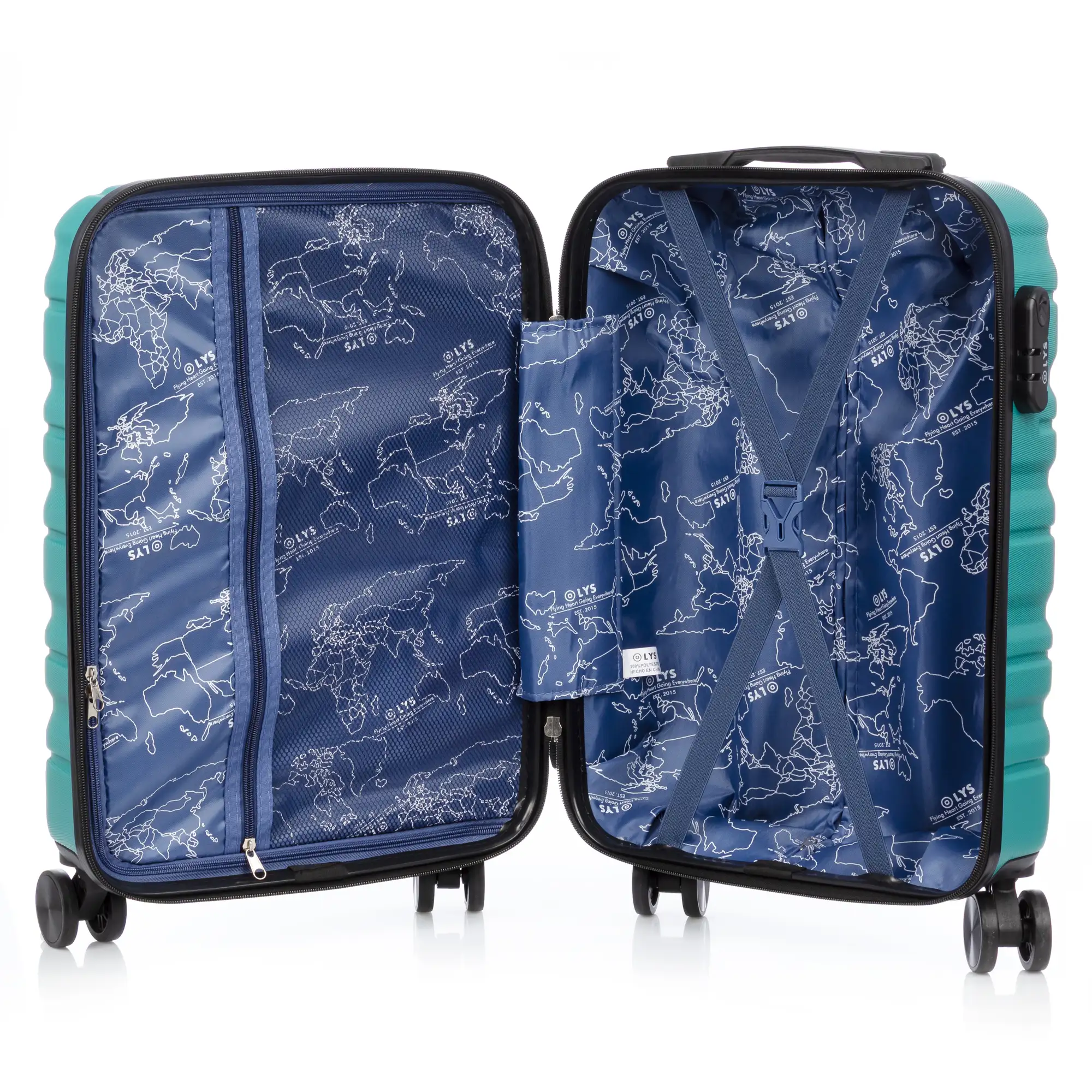 Juego de 3 maletas Trolley, en material ligero ABS de alta resistencia. Cerradura numérica y 4 ruedas giratorias 360° extraíbles en la maleta grande.