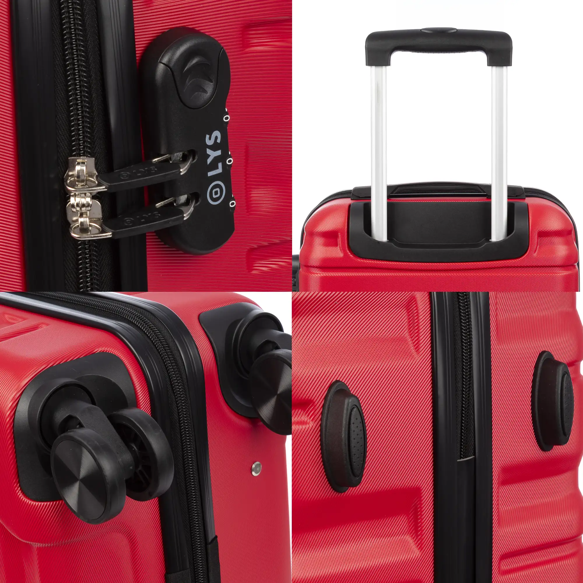 Juego de 3 maletas Trolley, en material ligero ABS de alta resistencia. Cerradura numérica y 4 ruedas giratorias 360° extraíbles en la maleta grande.