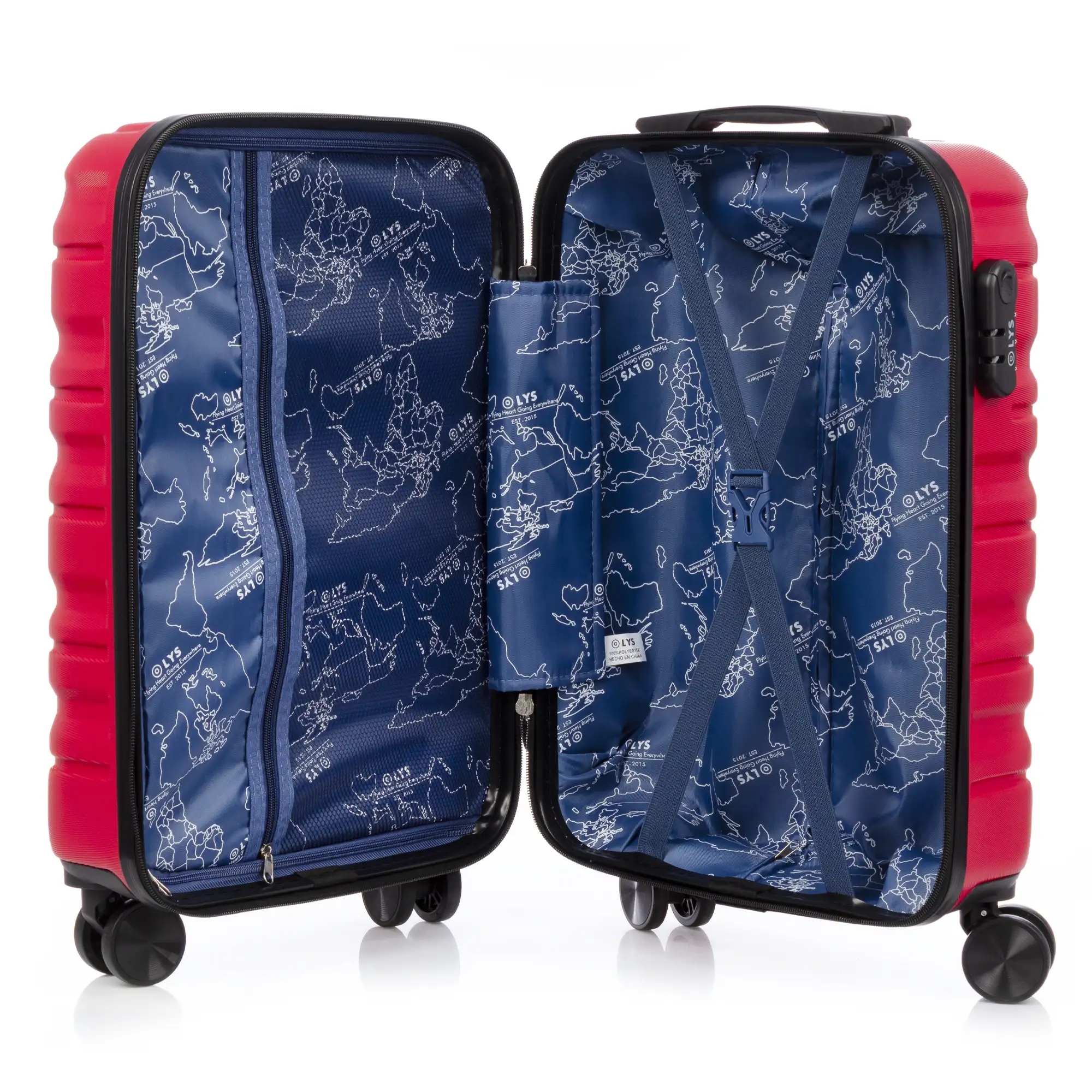 Juego de 3 maletas Trolley, en material ligero ABS de alta resistencia. Cerradura numérica y 4 ruedas giratorias 360° extraíbles en la maleta grande.