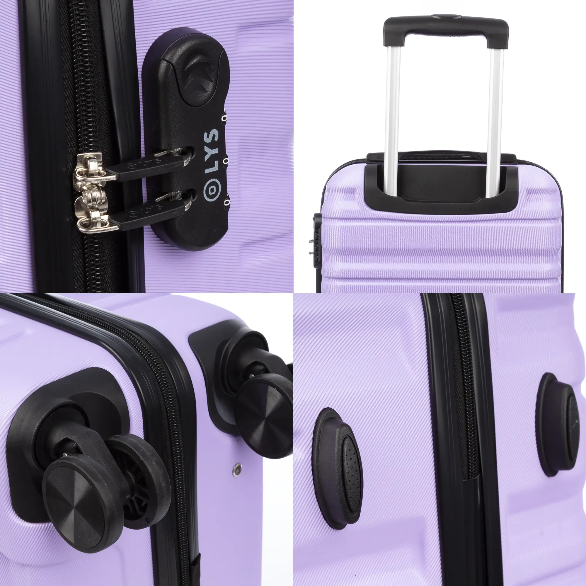 Juego de 3 maletas Trolley, en material ligero ABS de alta resistencia. Cerradura numérica y 4 ruedas giratorias 360° extraíbles en la maleta grande.