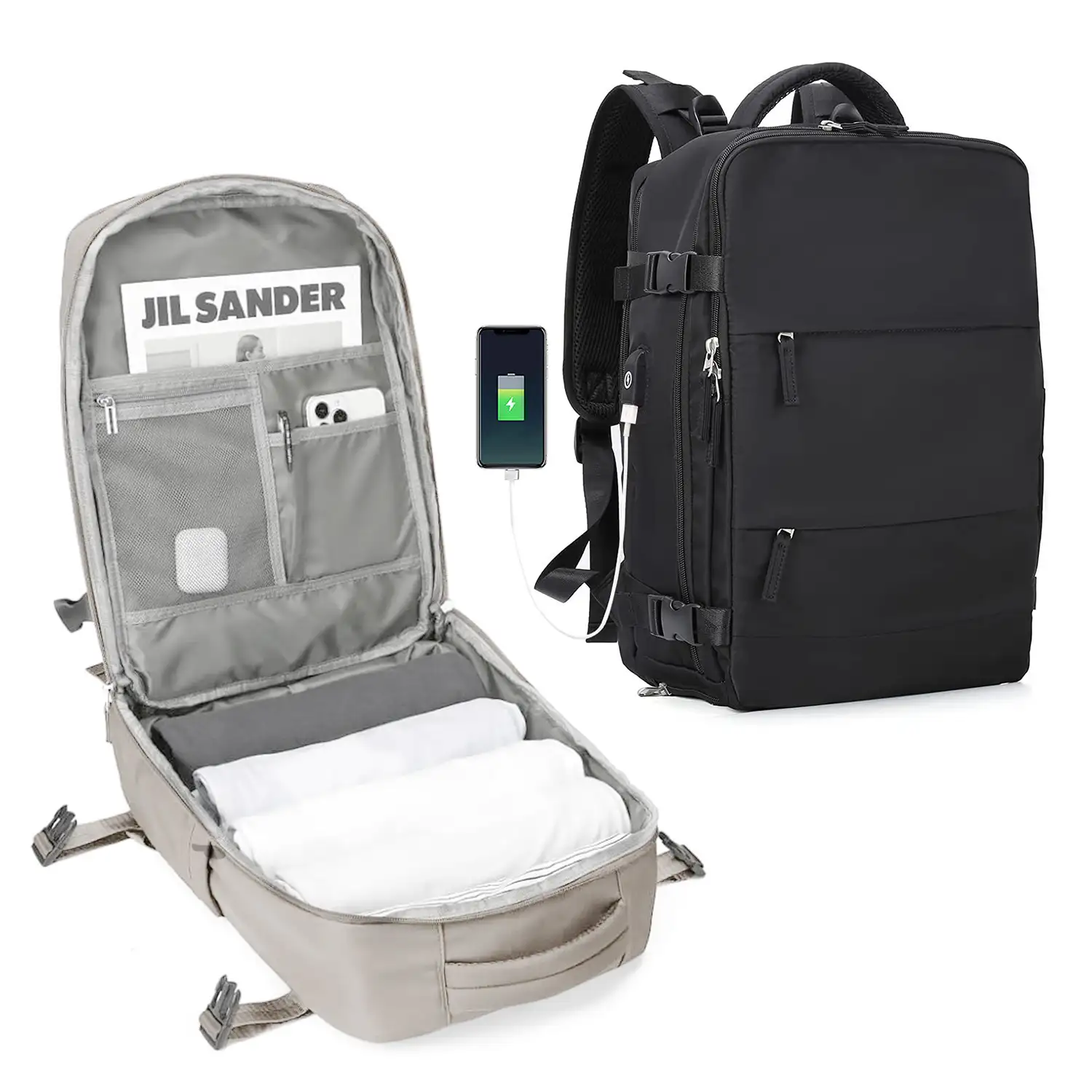 Mochila cabina viaje de gran capacidad con multicompartimento (calzado,ropa,portátil).
