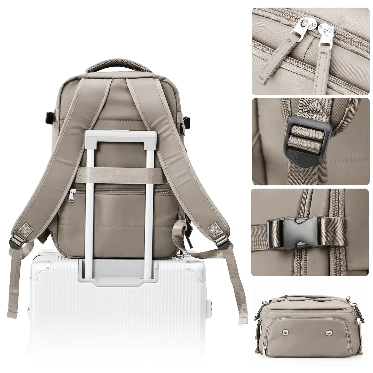 Mochila cabina viaje de gran capacidad con multicompartimento (calzado,ropa,portátil).