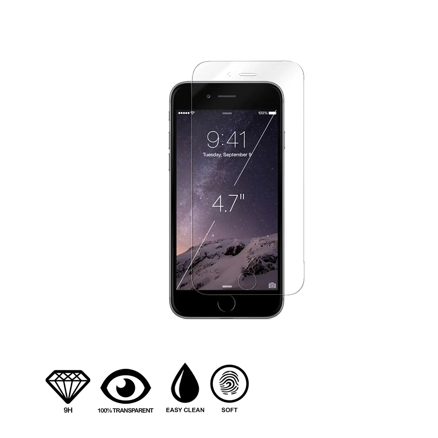 Protector de pantalla de cristal templado 2.5D para iPhone 6/6S