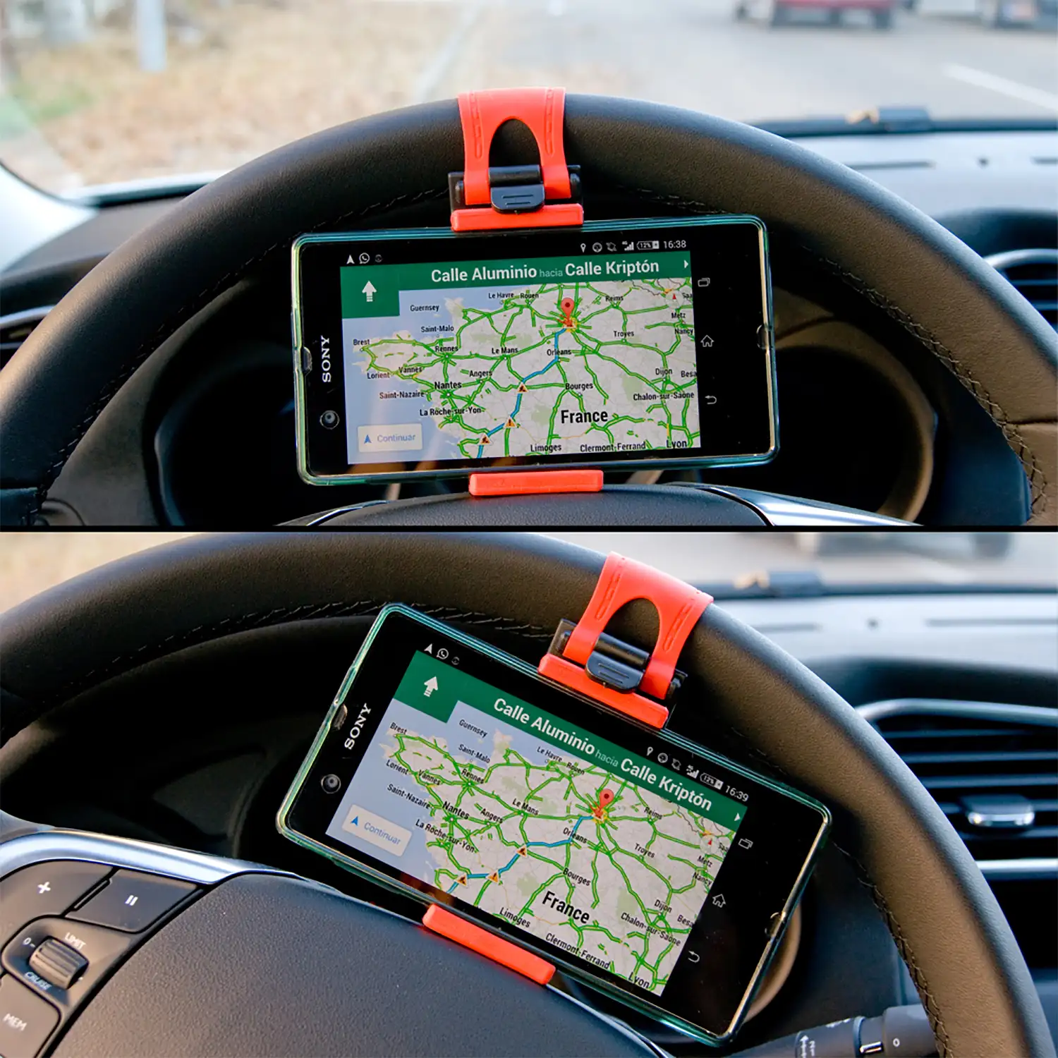 Soporte para volante de coche smartphone universal