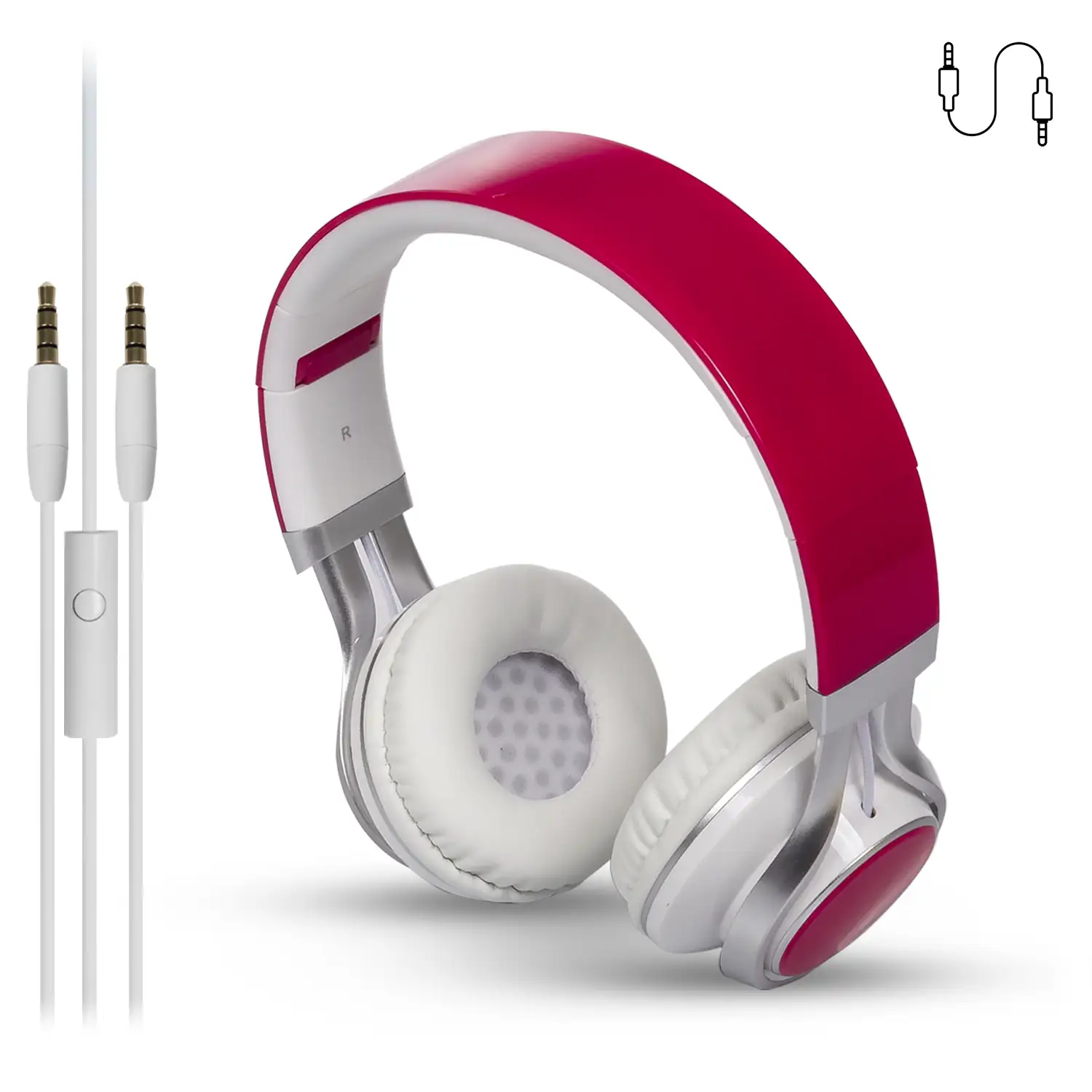 Cascos con cable, plegables, diseño Music. Refuerzo de graves.