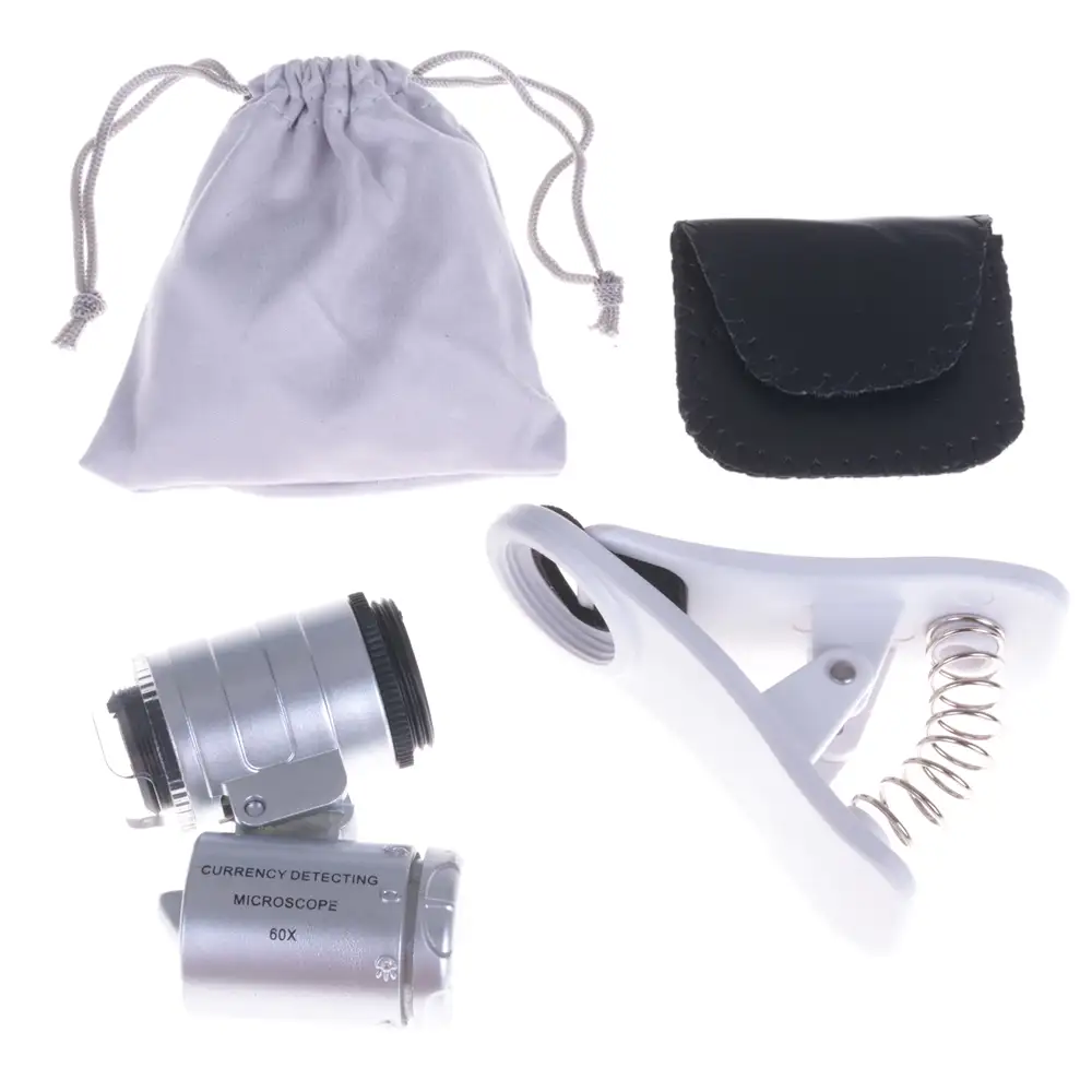 60X Zoom Digital Mobile Phone Microscope Magnifier with Flash Light