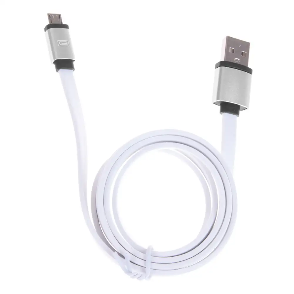 CABLE MICRO USB A USB BLANCO/PLATA