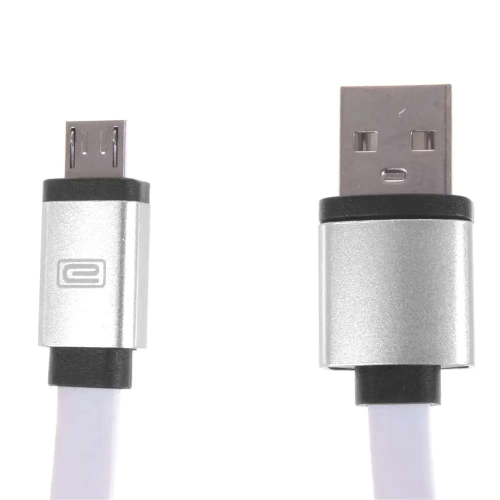 CABLE MICRO USB A USB BLANCO/PLATA