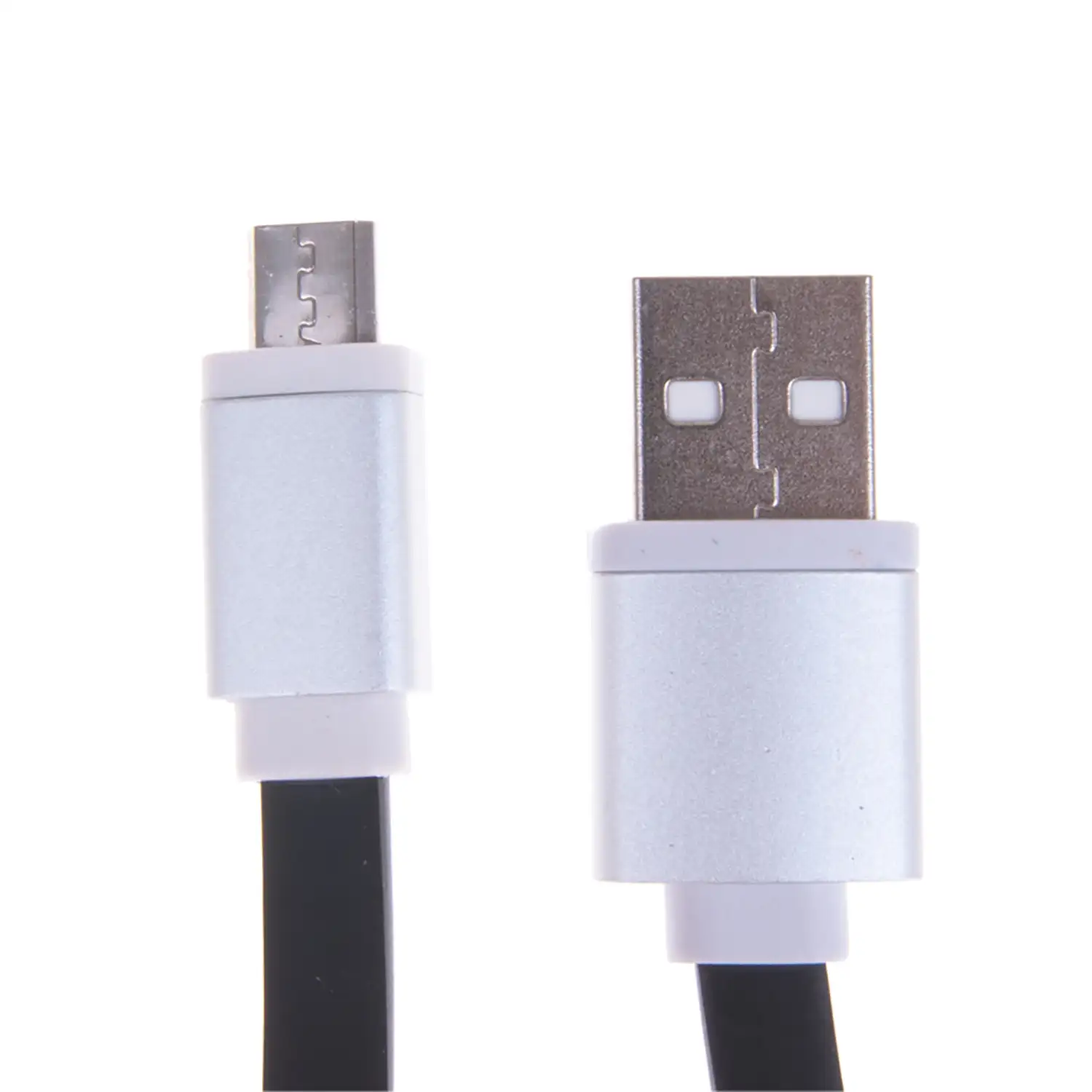 CABLE MICRO USB A USB NEGRO/PLATA