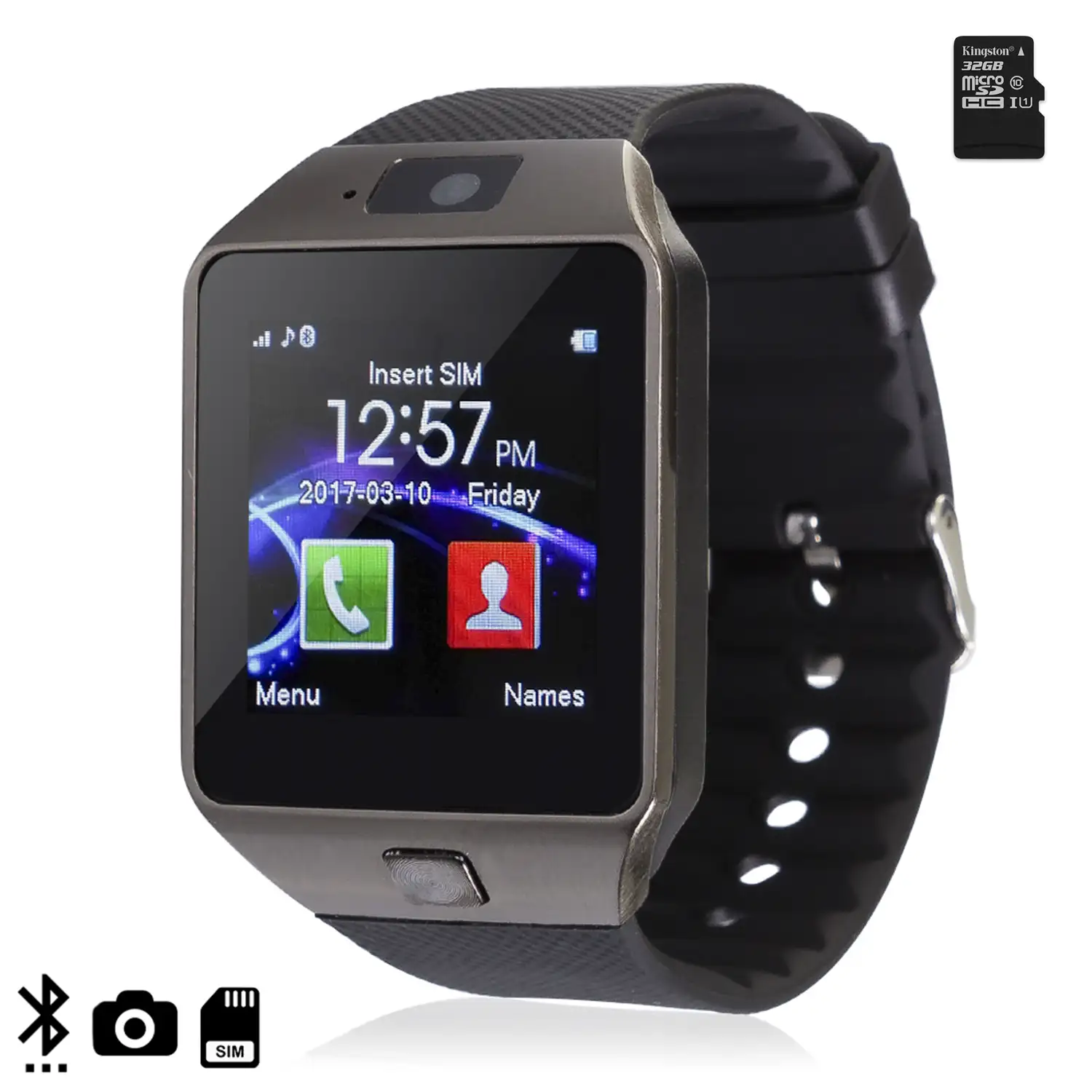 Smartwatch DZ09 con cámara y opción a SIM + micro SD Kingston 32GB Clase 10