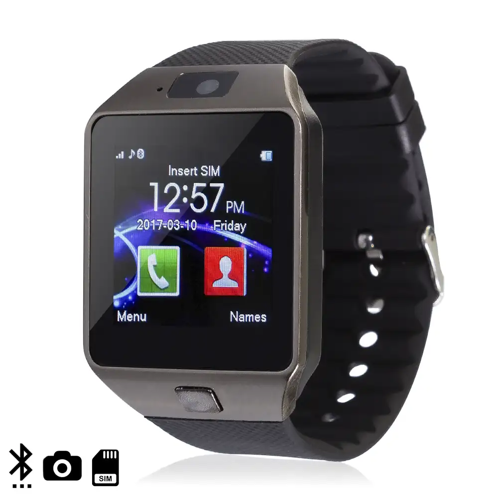 Smartwatch Ártemis BT BLACK con SIM, cámara y SLOT micro SD 