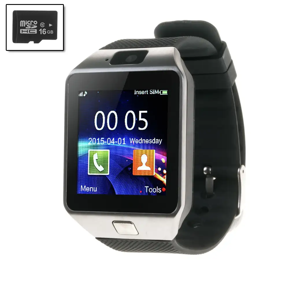 Smartwatch DZ09 con cámara y opción a SIM + micro SD Kingston 16GB clase 4