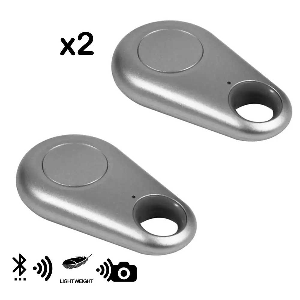 2x iTAG METAL LOCALIZADOR BLUETOOTH PORTÁTIL PLATA