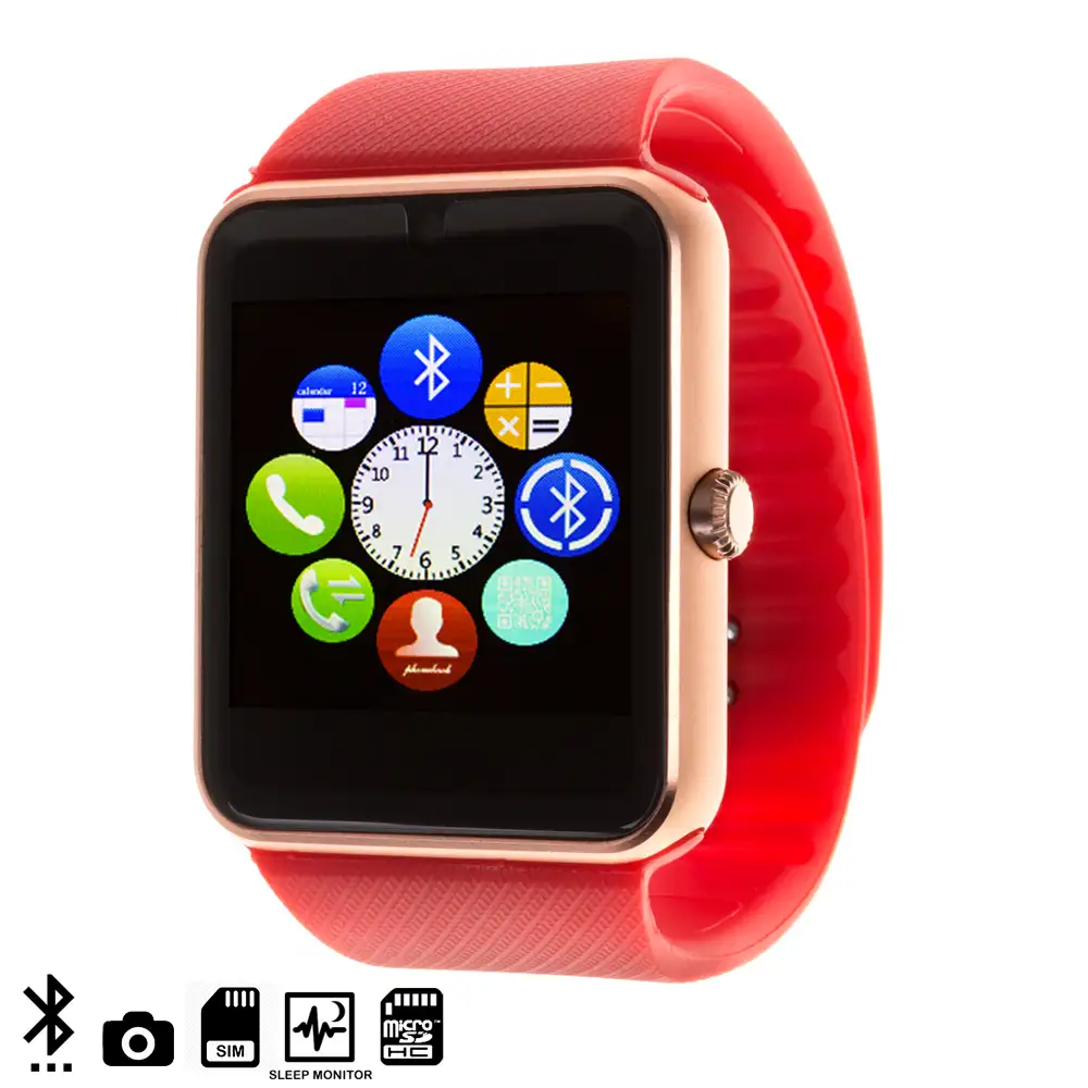 GT08 BLUETOOTH WATCH con SIM, cámara y SLOT micro SD 