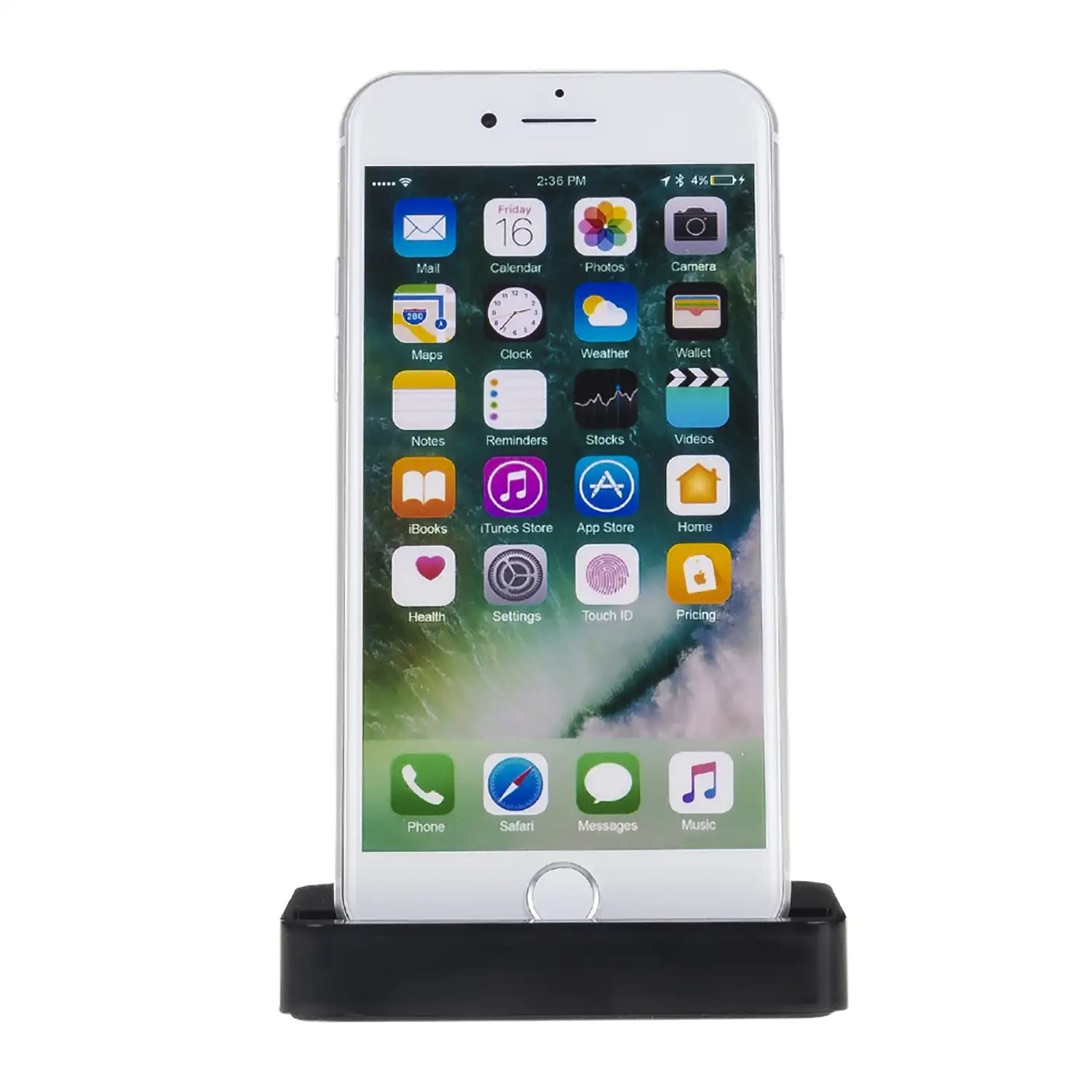 BASE DE CARGA PLANA PARA IPhone 5/SE/6/6 PLUS NEGRA