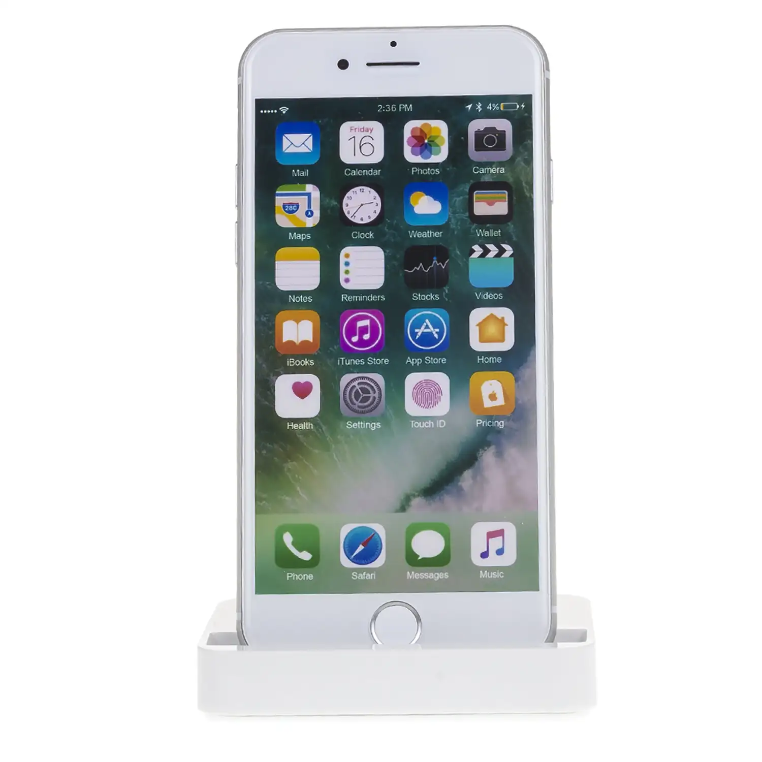 BASE DE CARGA PLANA PARA IPhone 5/SE/6/6 PLUS BLANCA