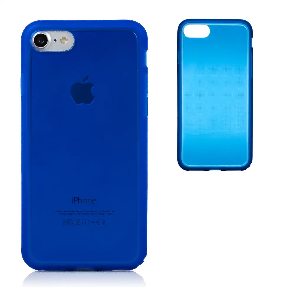 CARCASA TPU TRANSPARENTE CON COLOR IP7 / IPHONE 8