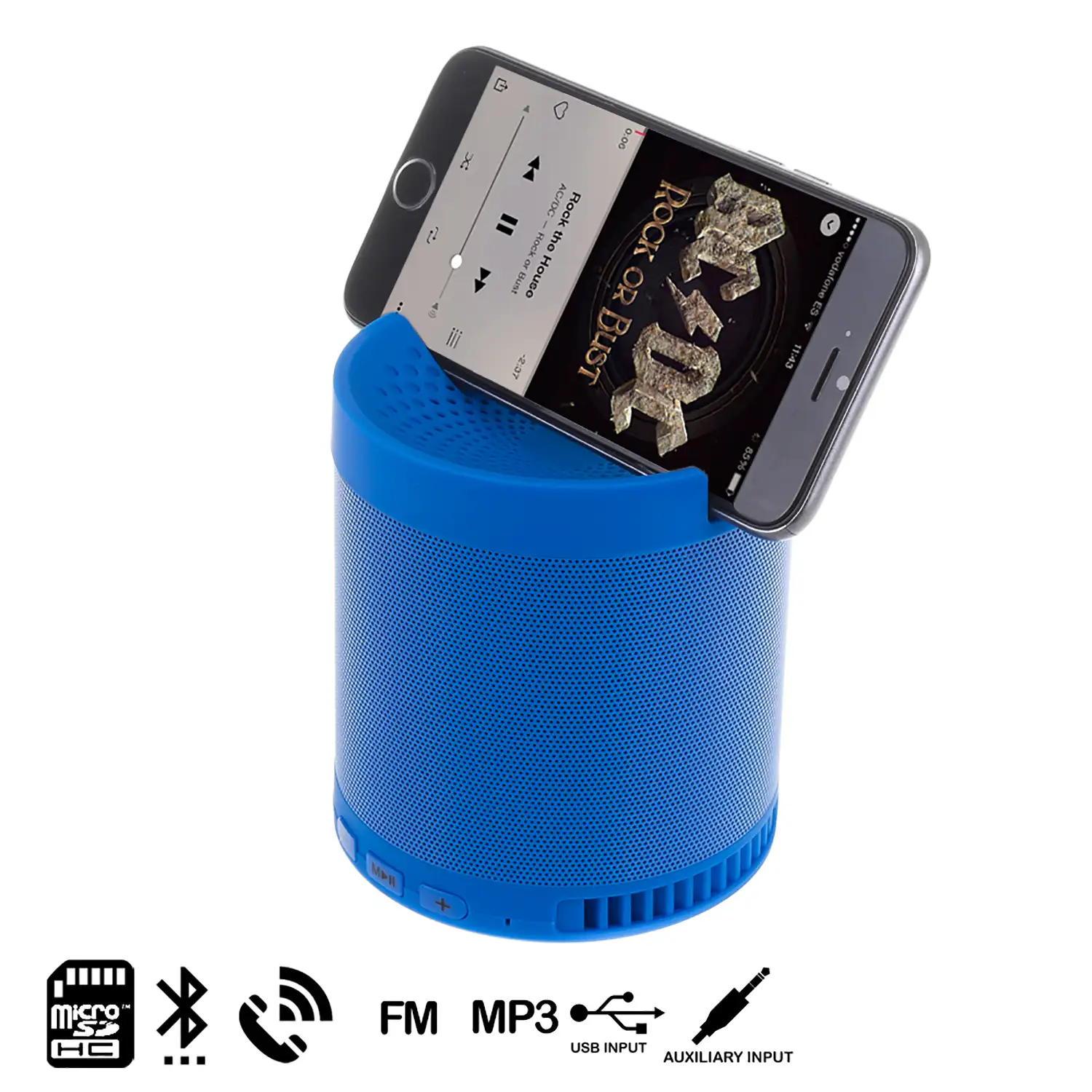 Altavoz HFQ3 Bluetooth con stand para móvil o tablet.