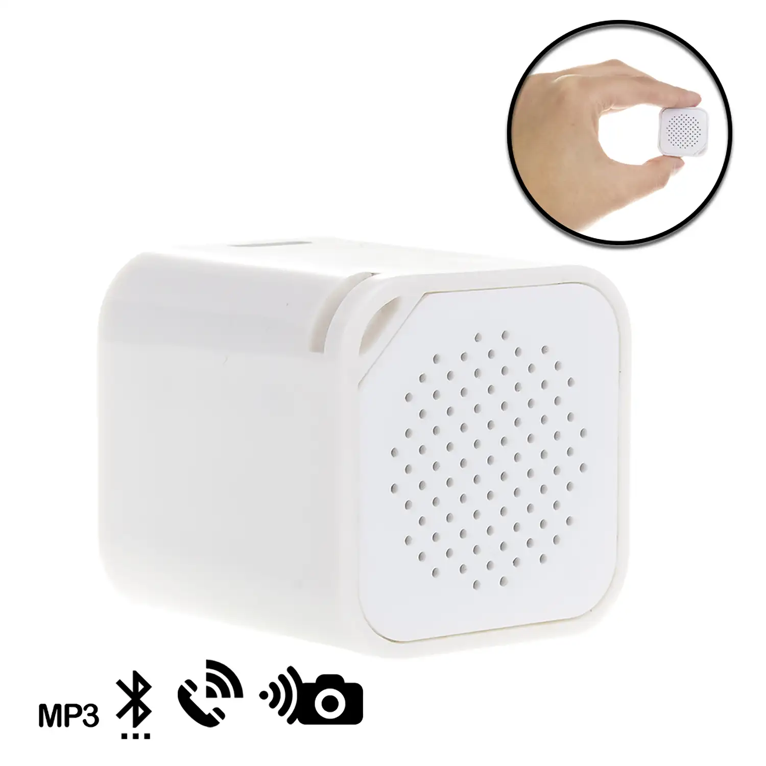 Mini altavoz bluetooth cúbico con manos libres