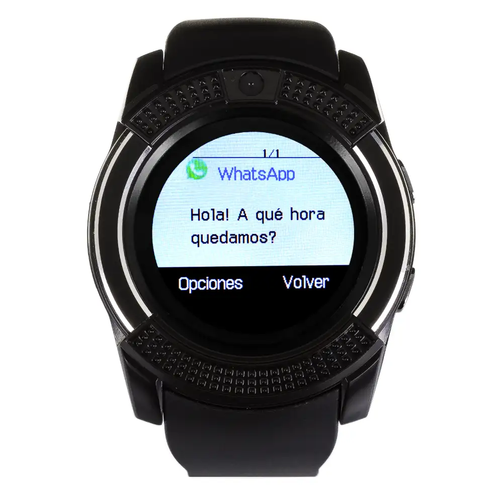 Smartwatch V8 de pantalla circular con cámara y opción a SIM + micro SD Kingston 32GB Clase 10