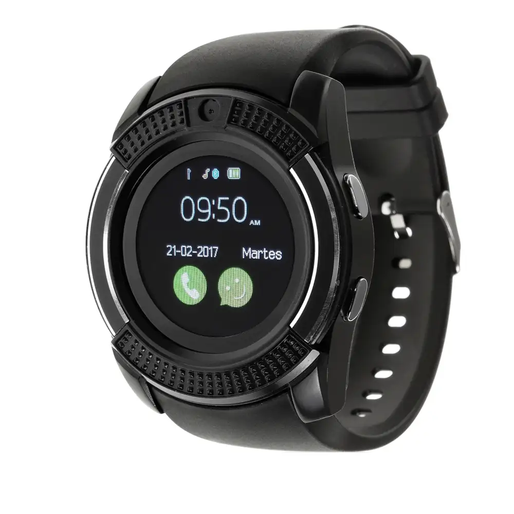 Smartwatch V8 de pantalla circular con cámara y opción a SIM + micro SD Kingston 32GB Clase 10