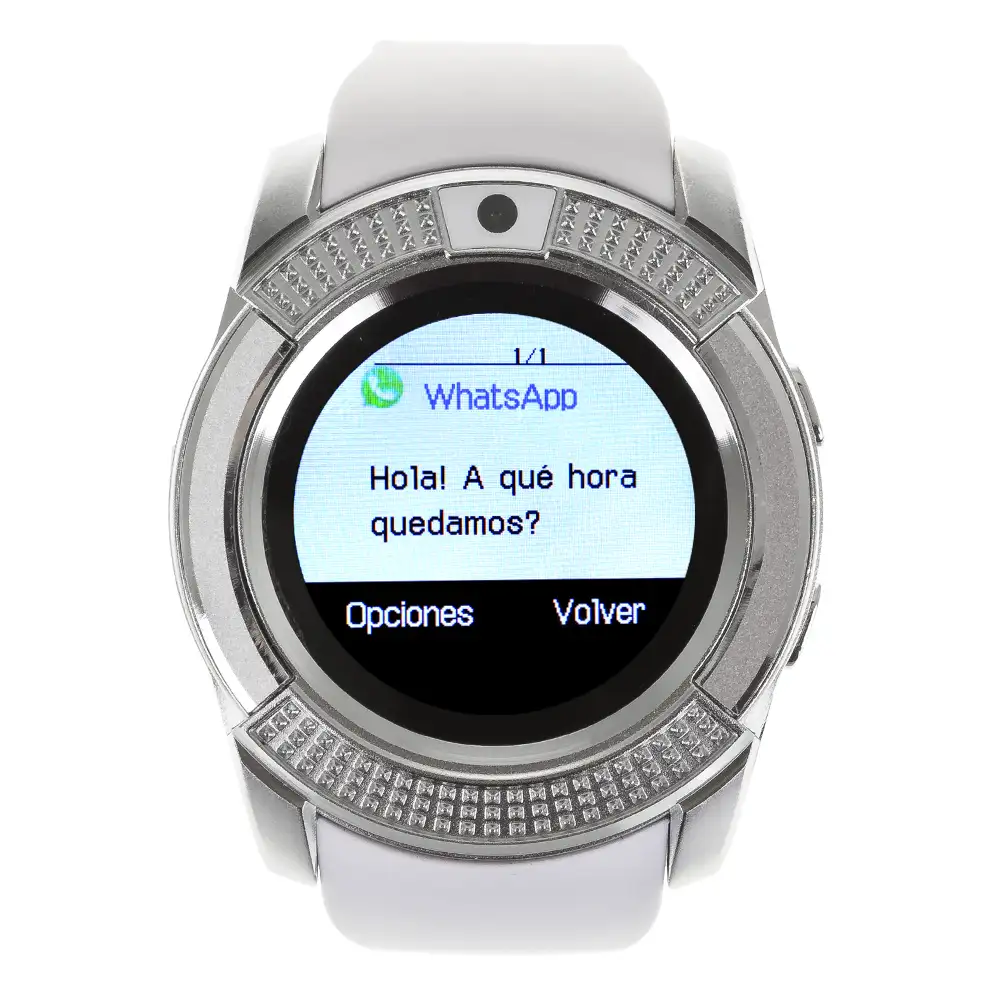 Smartwatch V8 de pantalla circular con cámara y opción a SIM + micro SD Kingston 16GB Clase 10