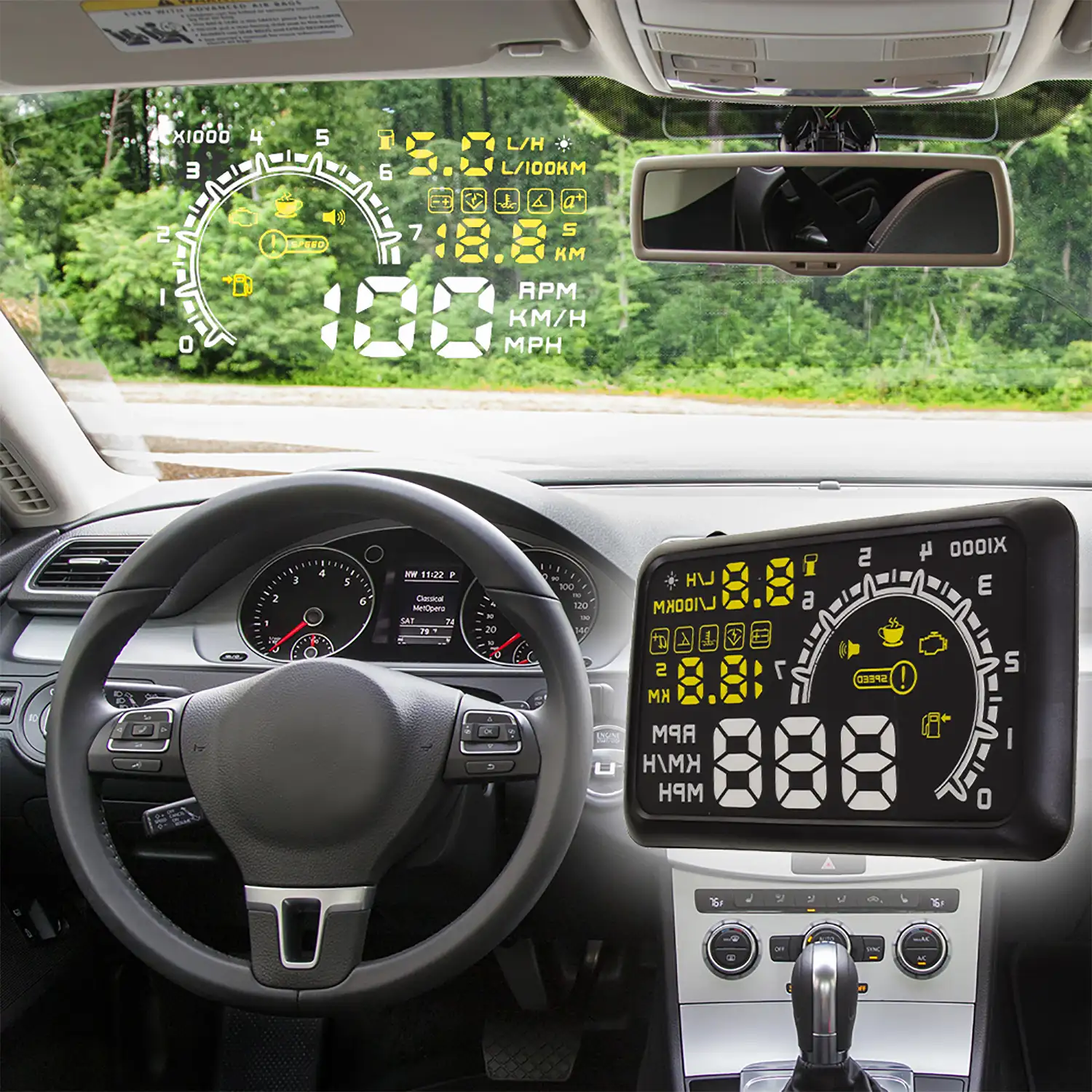 HEAD UP DISPLAY PROYECTOR DE PARABRISAS CON INFORMACIÓN DE CONDUCCIÓN