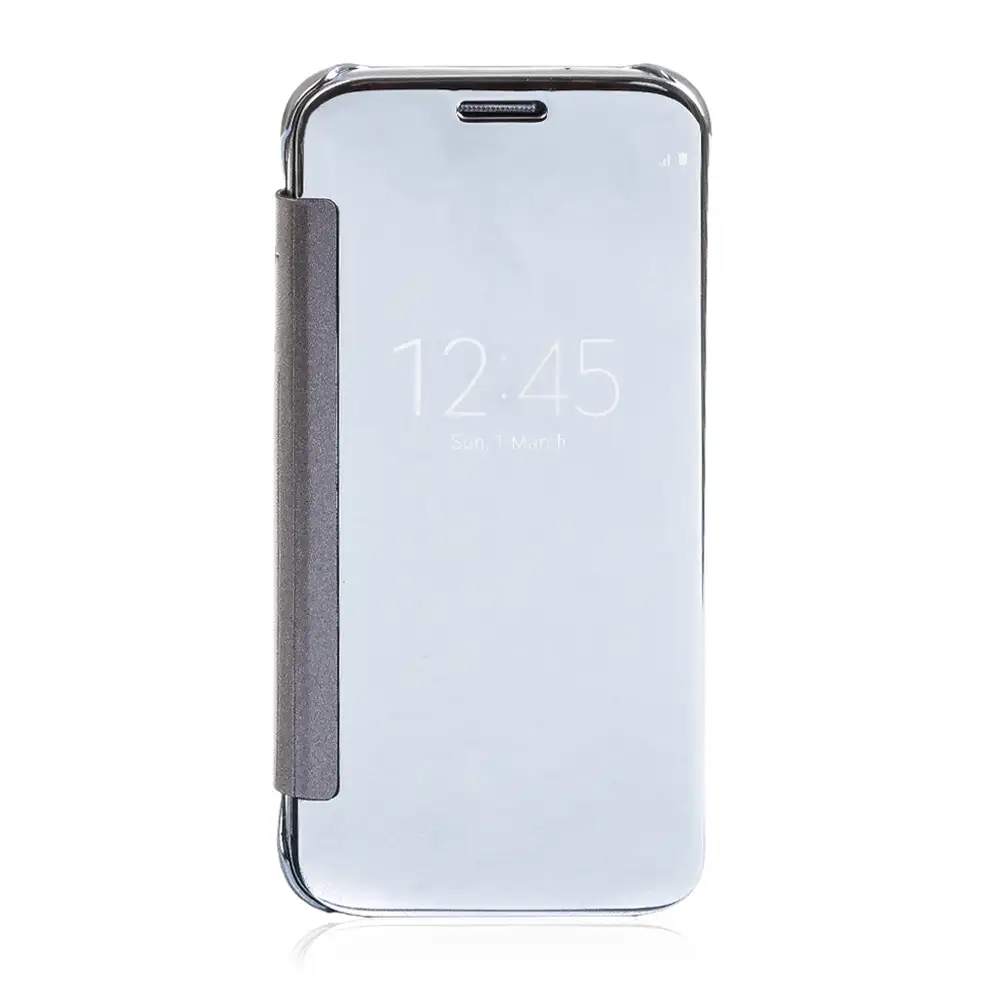 FUNDA TIPO LIBRO CON FRONTAL TRANSLÚCIDO PARA SAMSUNG S7 EDGE - PLATA