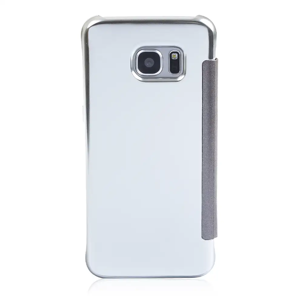 FUNDA TIPO LIBRO CON FRONTAL TRANSLÚCIDO PARA SAMSUNG S7 EDGE - PLATA