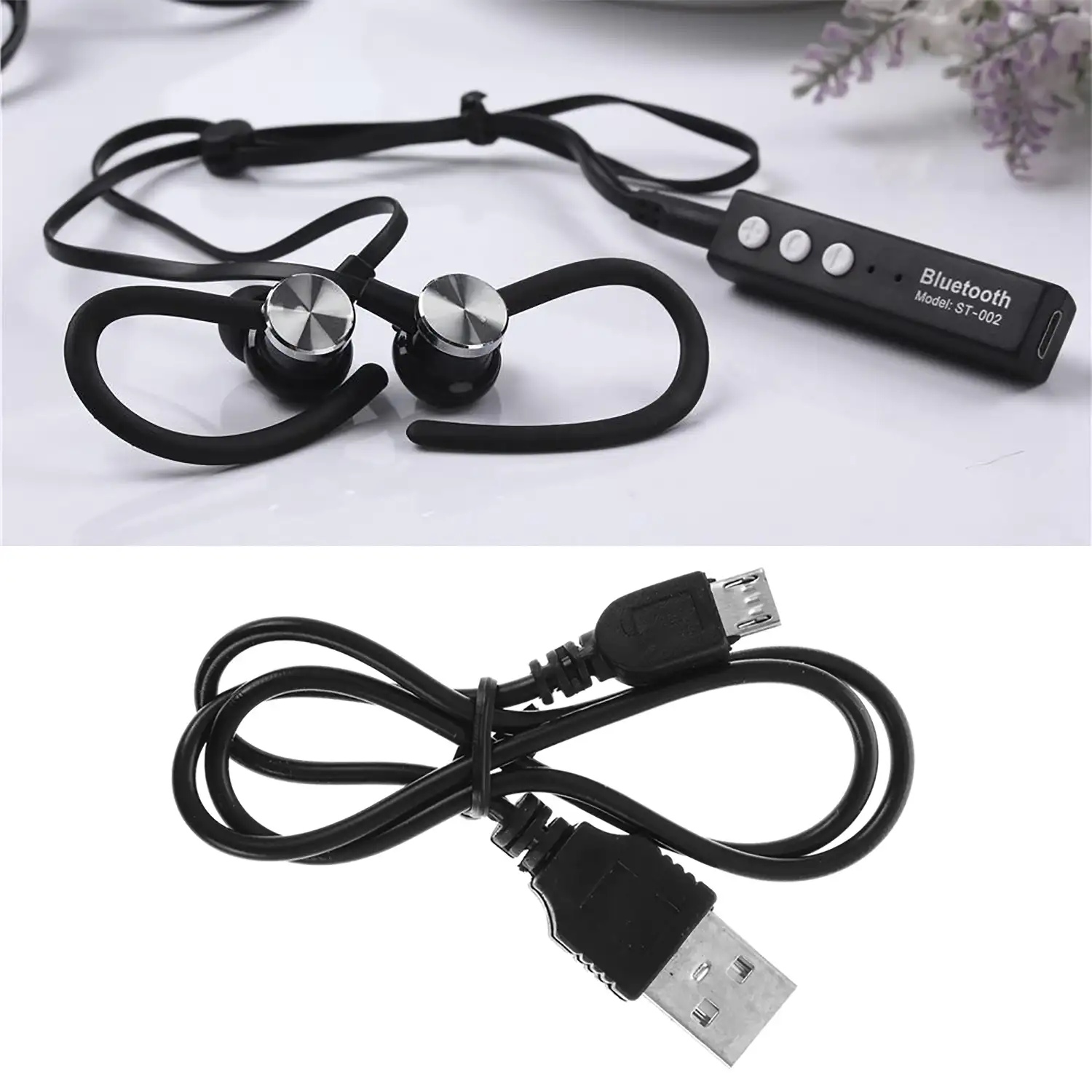 AURICULARES BLUETOOTH DEPORTIVOS ST-002 NEGROS