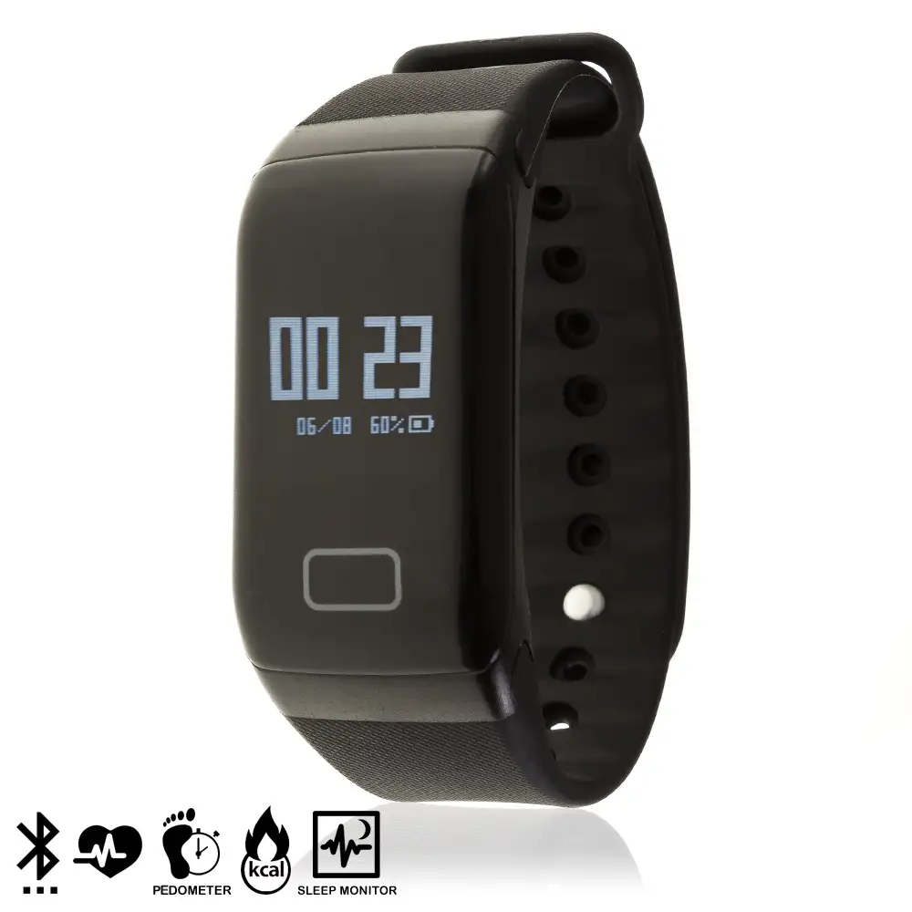 BRAZALETE INTELIGENTE BLUETOOTH F1 CON MONITOR CARDÍACO,PRESIÓN SANGUÍNEA Y OXÍGENO EN SANGRE
