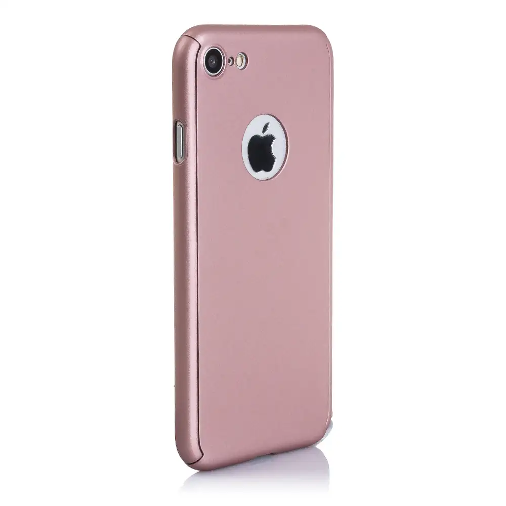CARCASA FULL COVER+CRISTAL PARA IPHONE 7 ROSE GOLD