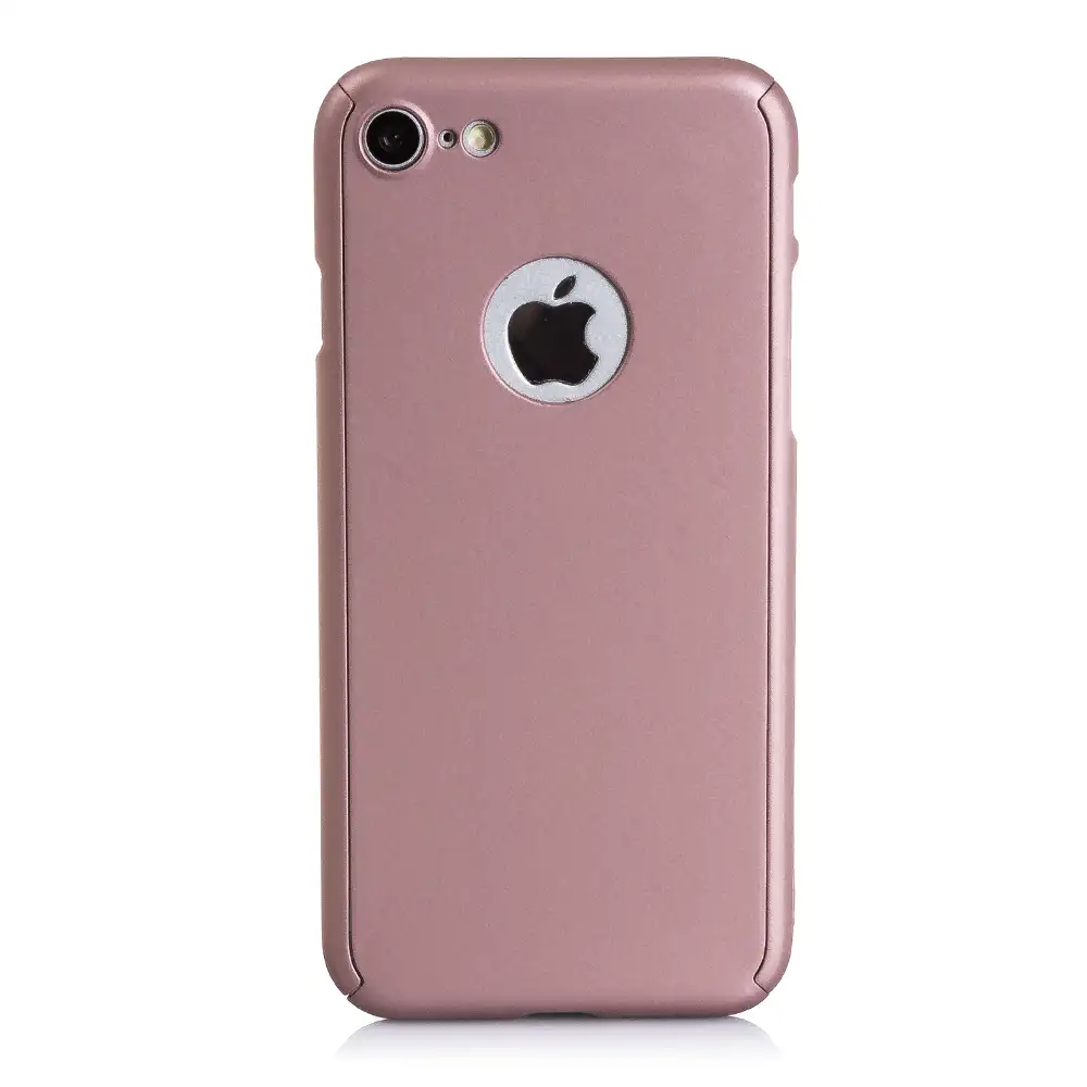 CARCASA FULL COVER+CRISTAL PARA IPHONE 7 ROSE GOLD