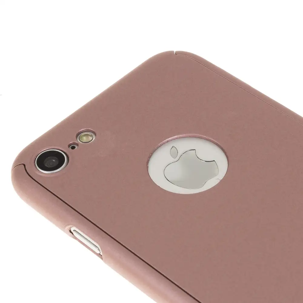 CARCASA FULL COVER+CRISTAL PARA IPHONE 7 ROSE GOLD