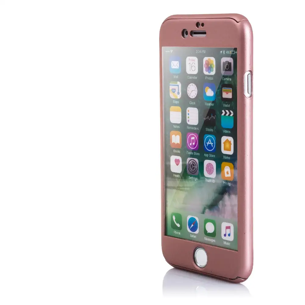 CARCASA FULL COVER+CRISTAL PARA IPHONE 7 ROSE GOLD