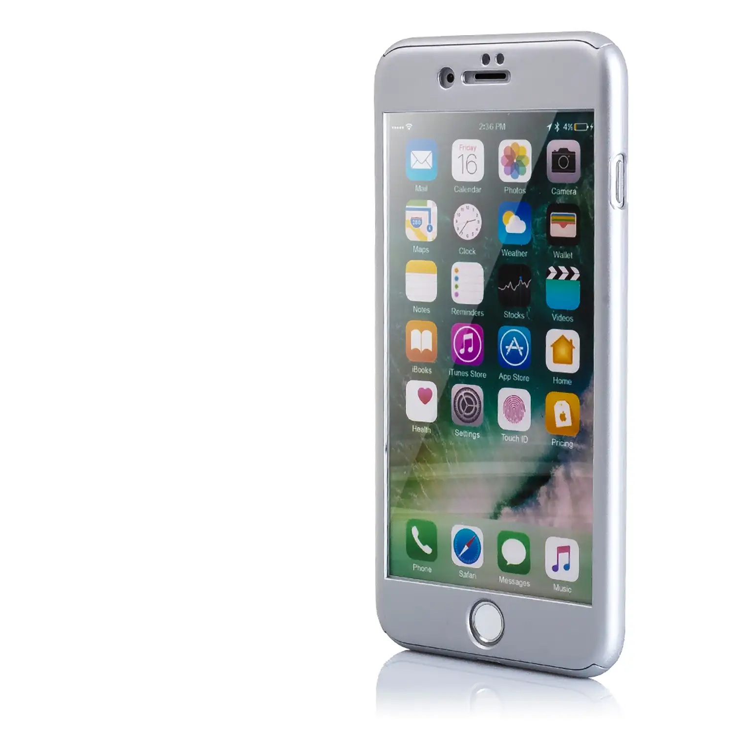 CARCASA FULL COVER+CRISTAL PARA IPHONE 7 SILVER