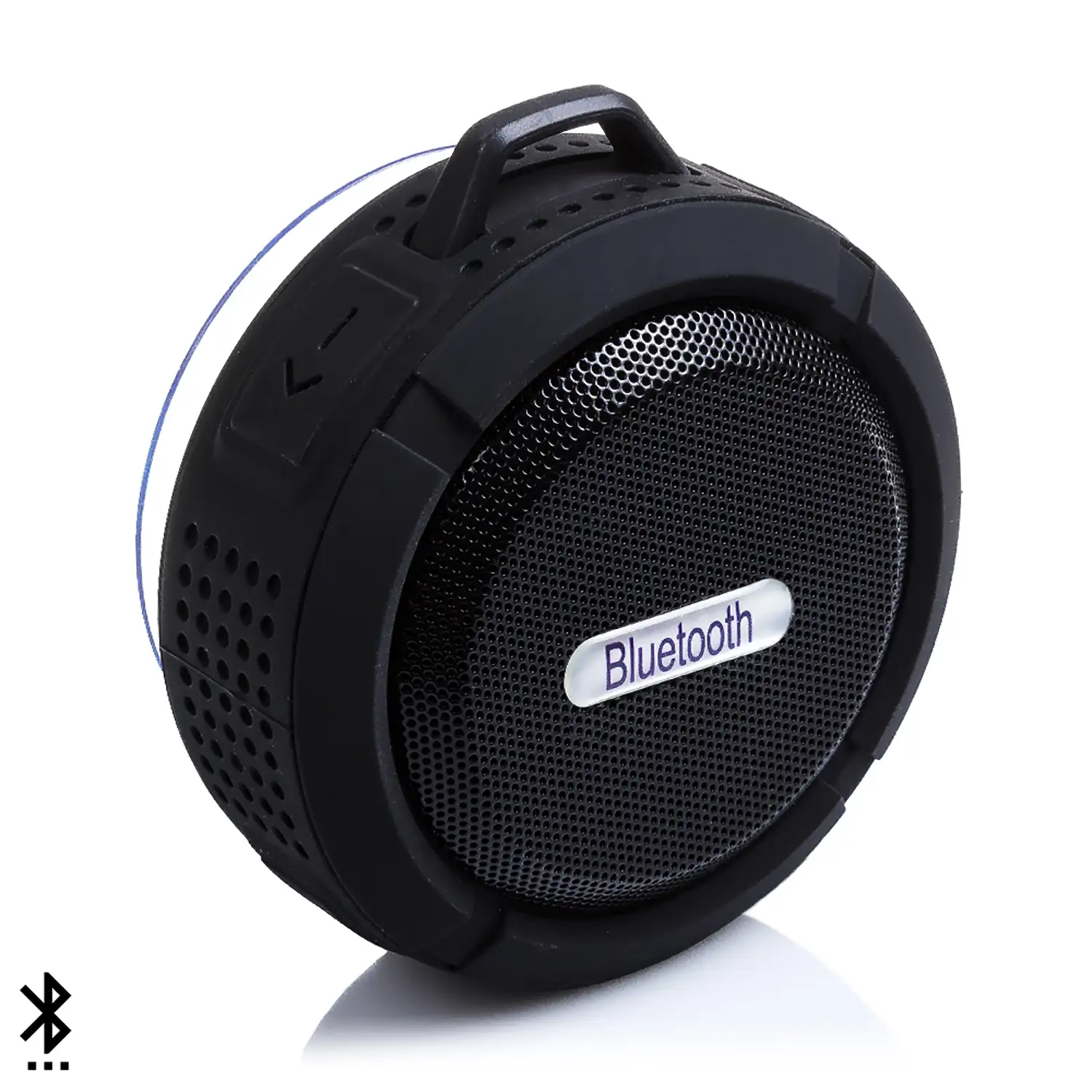 Altavoz bluetooth circular resistente al agua con ventosa C6