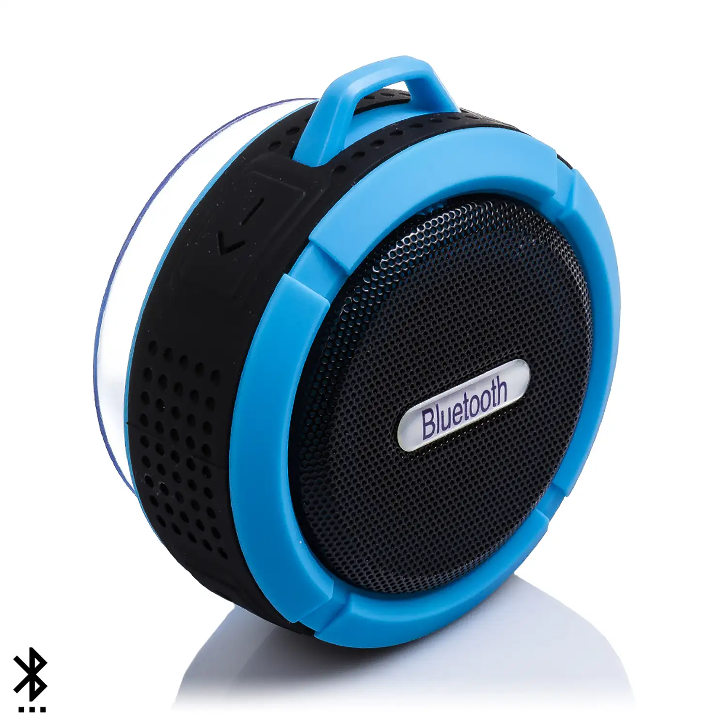 Altavoz bluetooth circular resistente al agua con ventosa C6