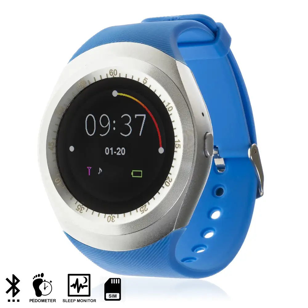 SMARTWATCH BLUETOOTH CON PANTALLA CIRCULAR, SIM Y MICRO SD