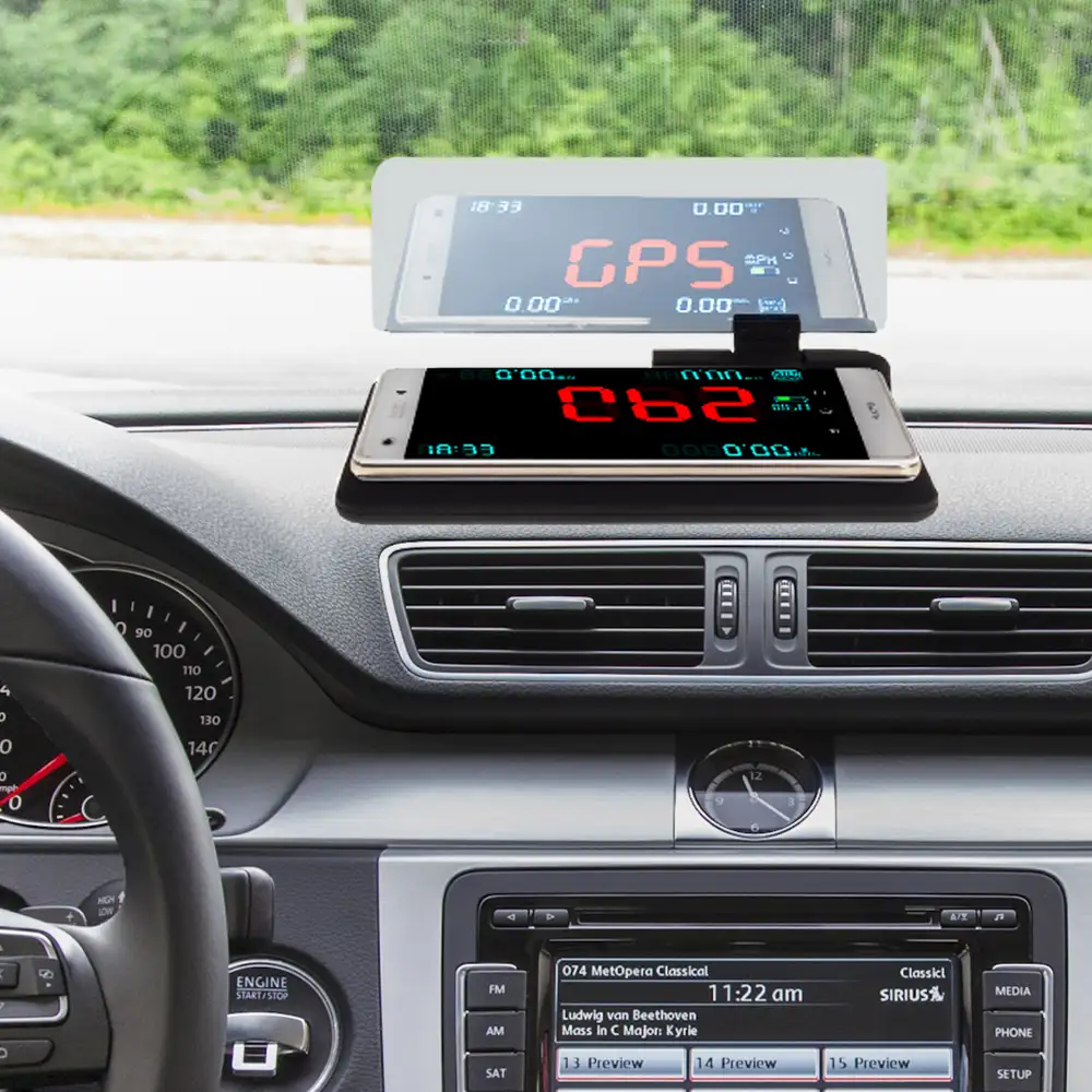 Soporte de smartphone para coche con reflector de pantalla Head Up Display